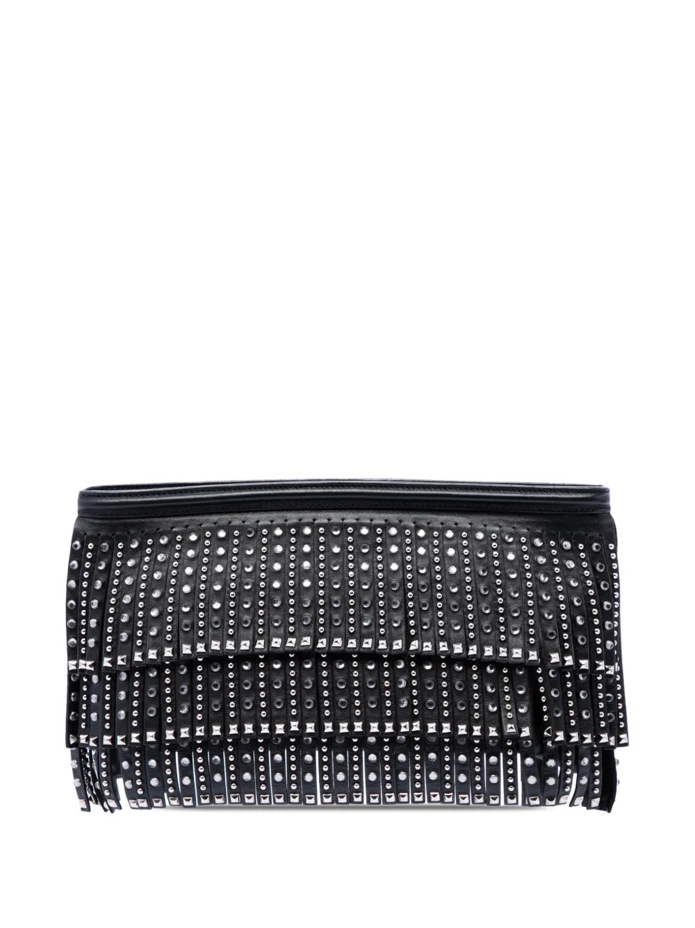 2010-2026 Crystal Embellished Leather Fringe clutch bag