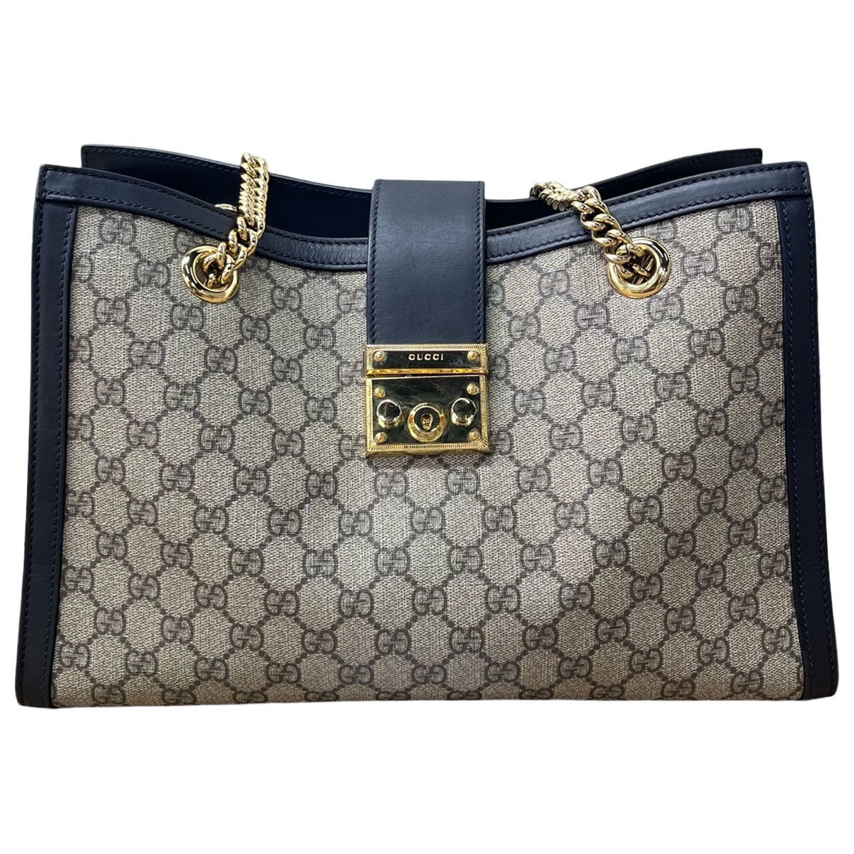 Padlock leather handbag