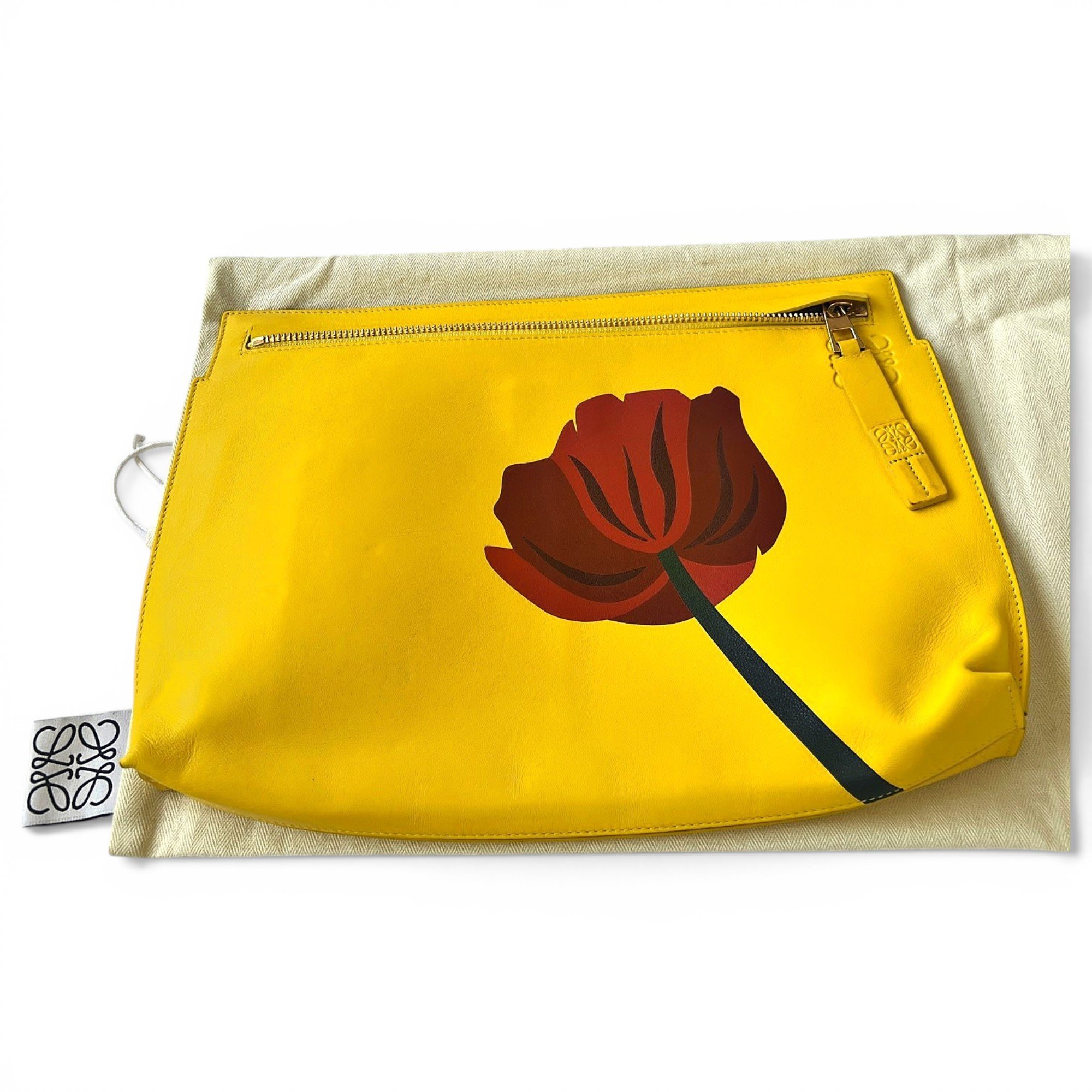 T Pouch leather clutch bag