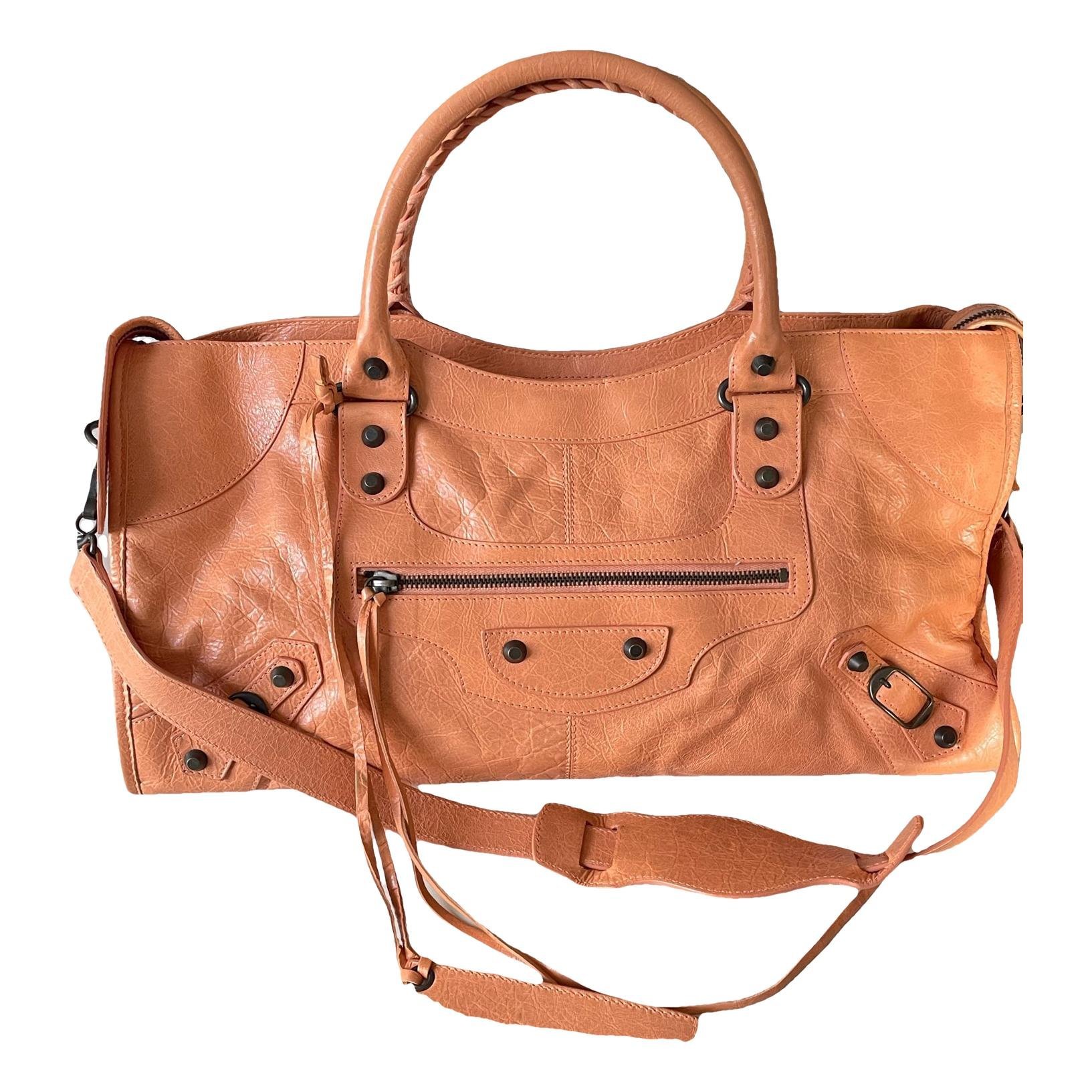 City leather handbag