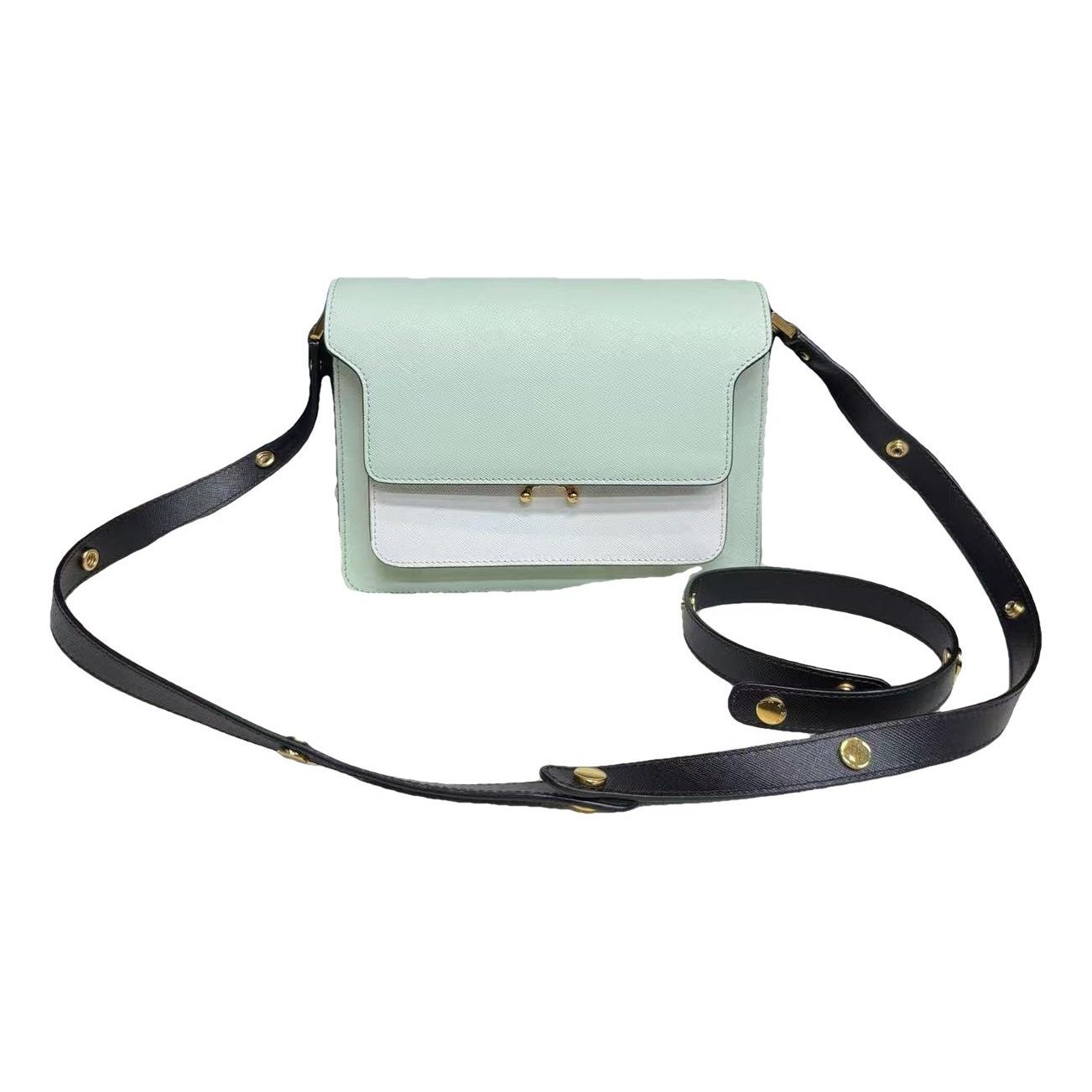Trunk leather crossbody bag