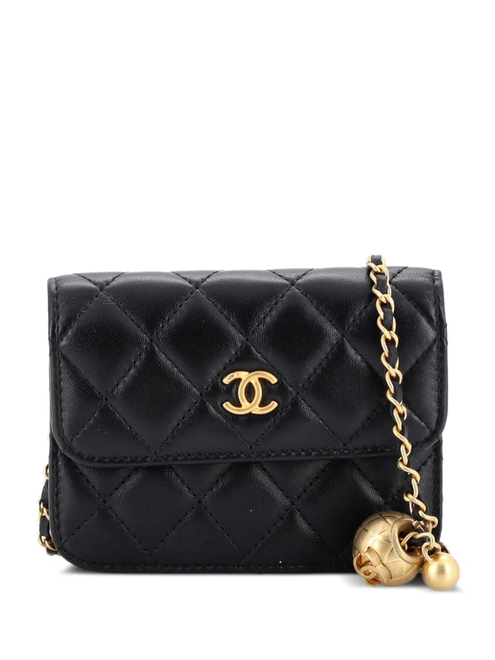 Pearl Crush Flap Clutch with Chain Quilted Lambskin Mini crossbody bag