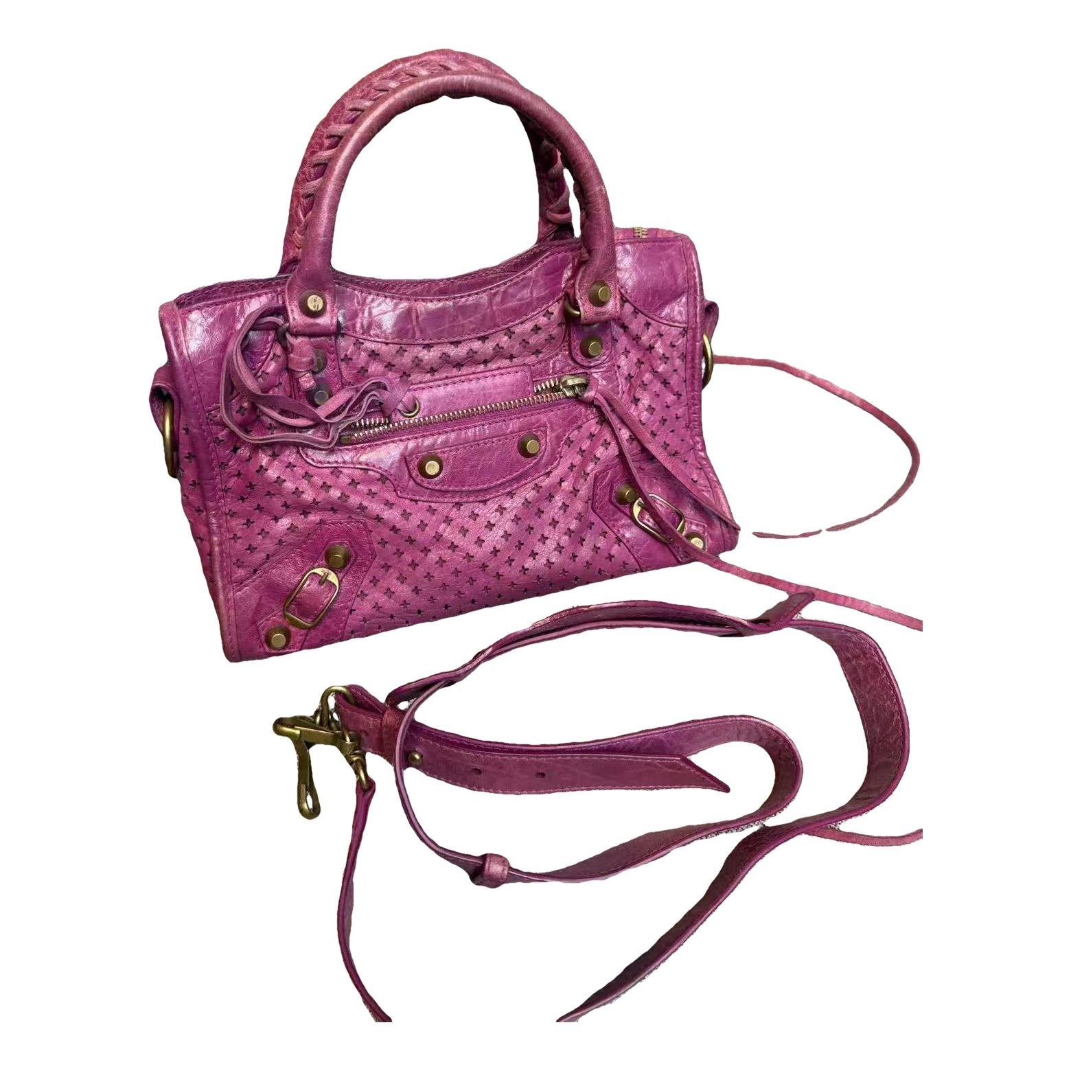 City leather handbag