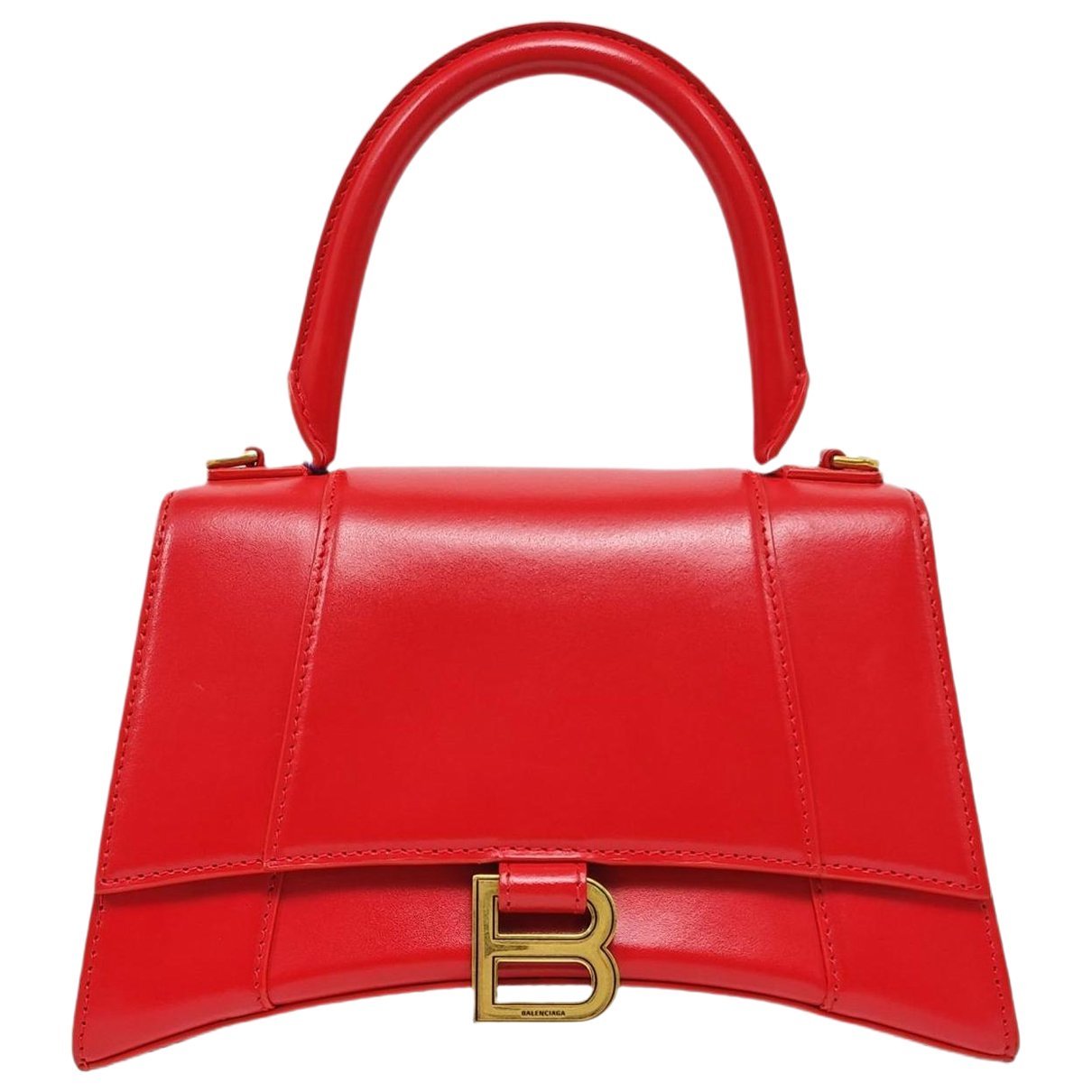 Hourglass leather handbag
