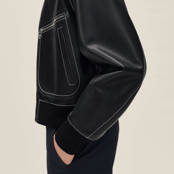 Noir "Empreinte" Rib-trim Jacket