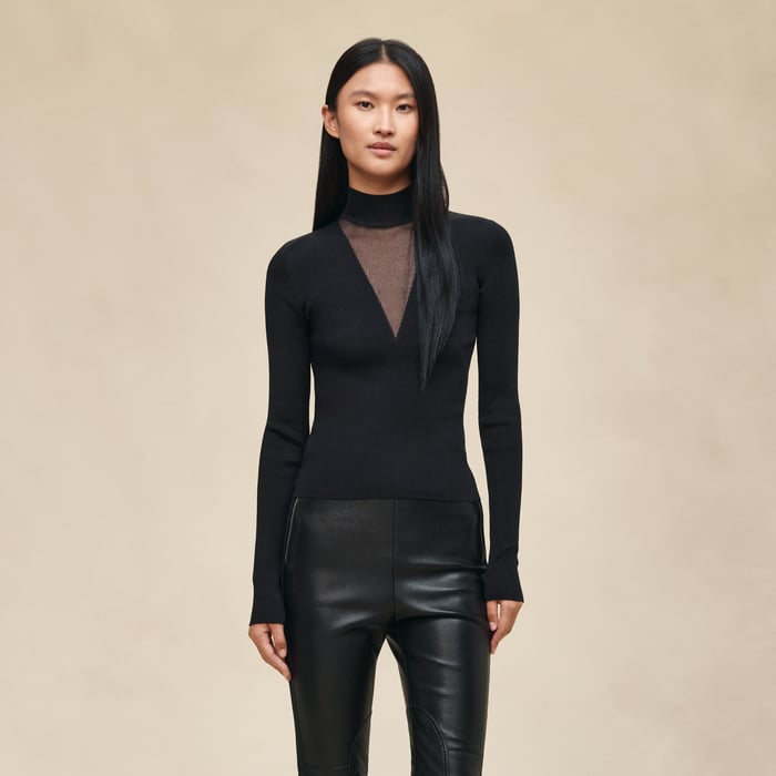 Noir Cashmere Long-sleeve Sweater