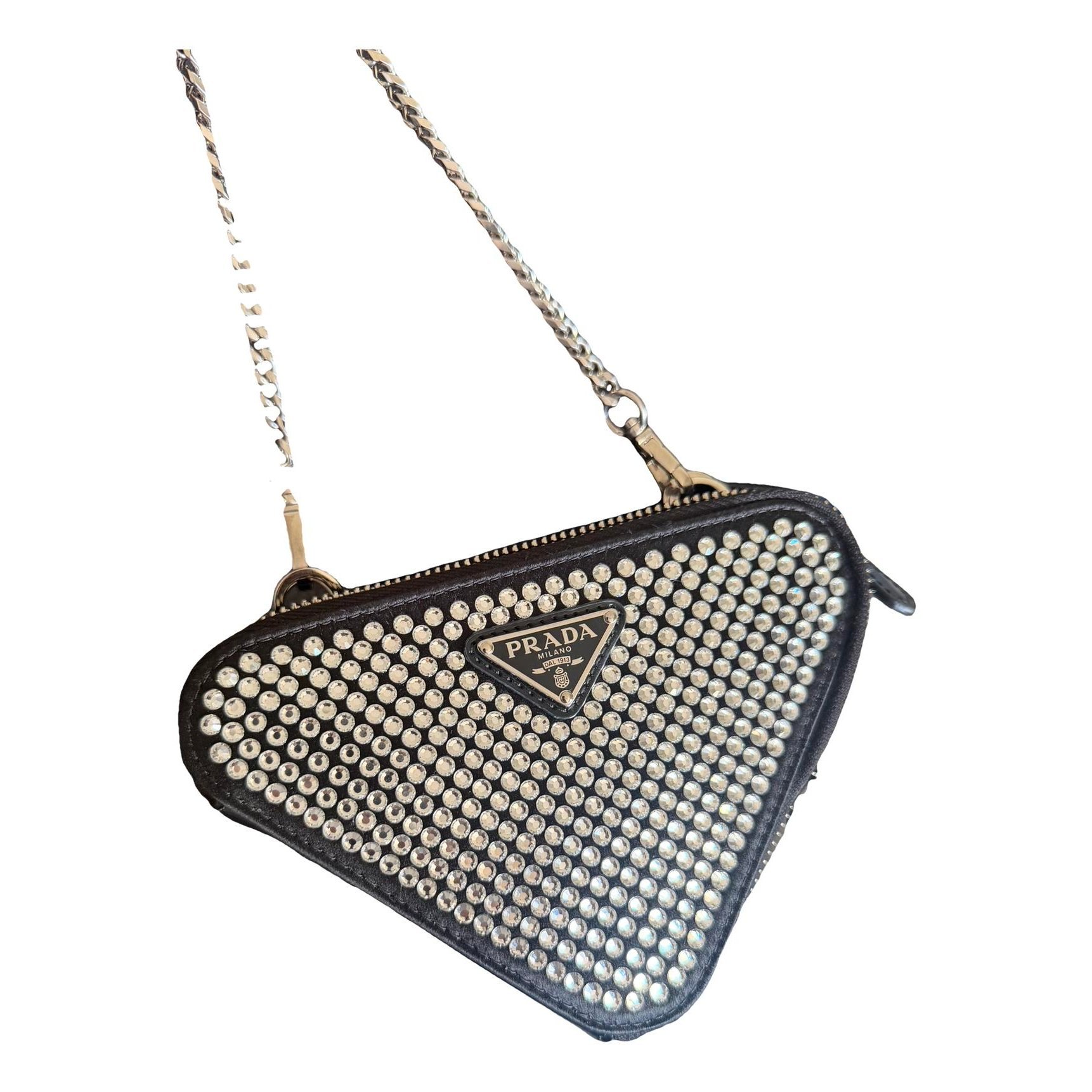 Triangle leather crossbody bag
