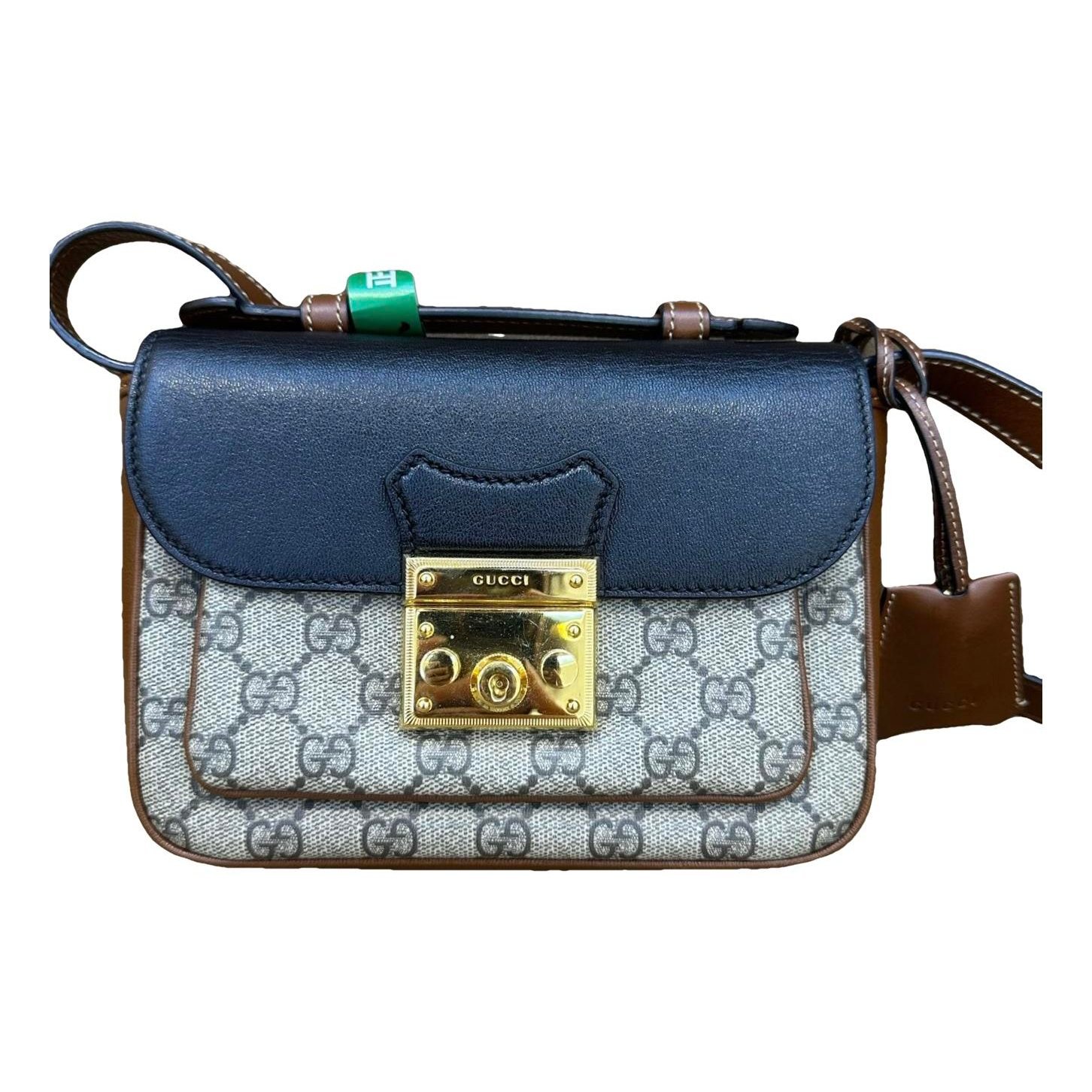 Padlock vinyl crossbody bag