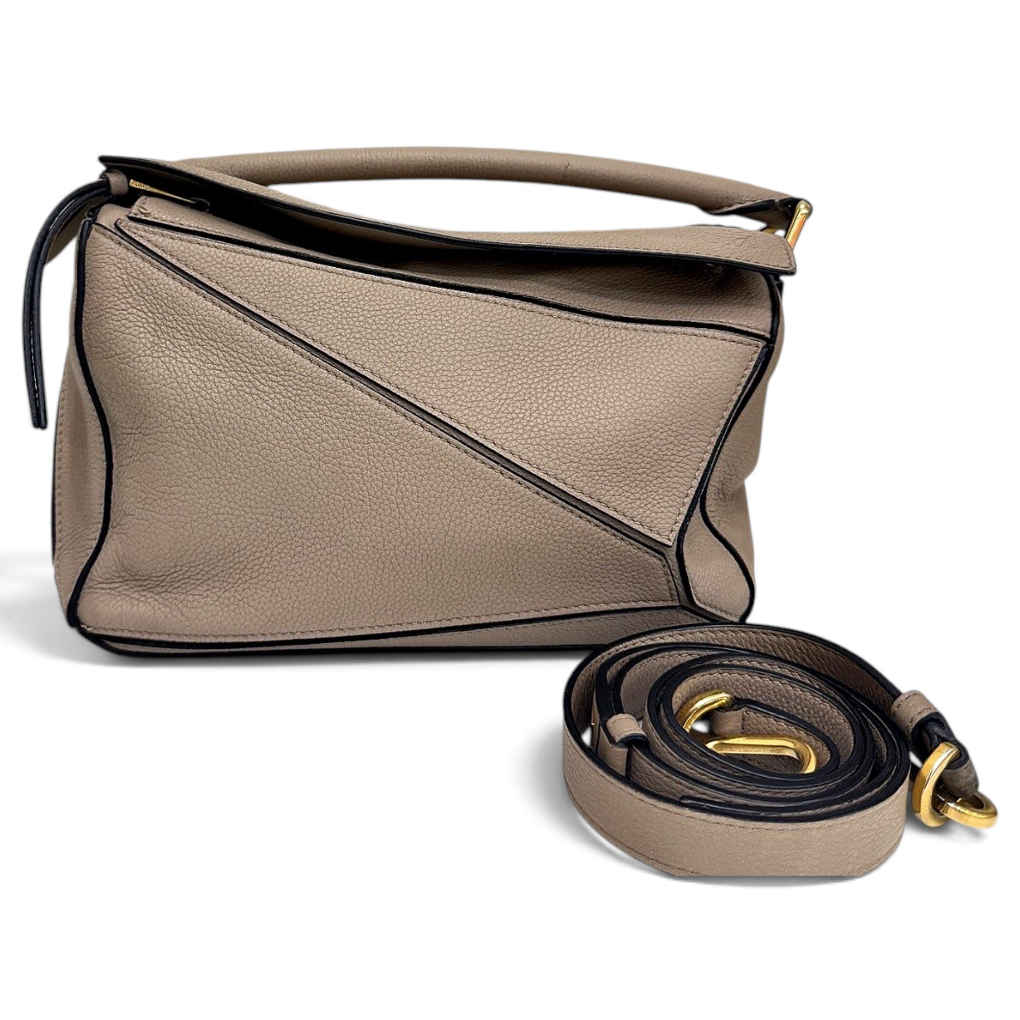 Puzzle leather handbag