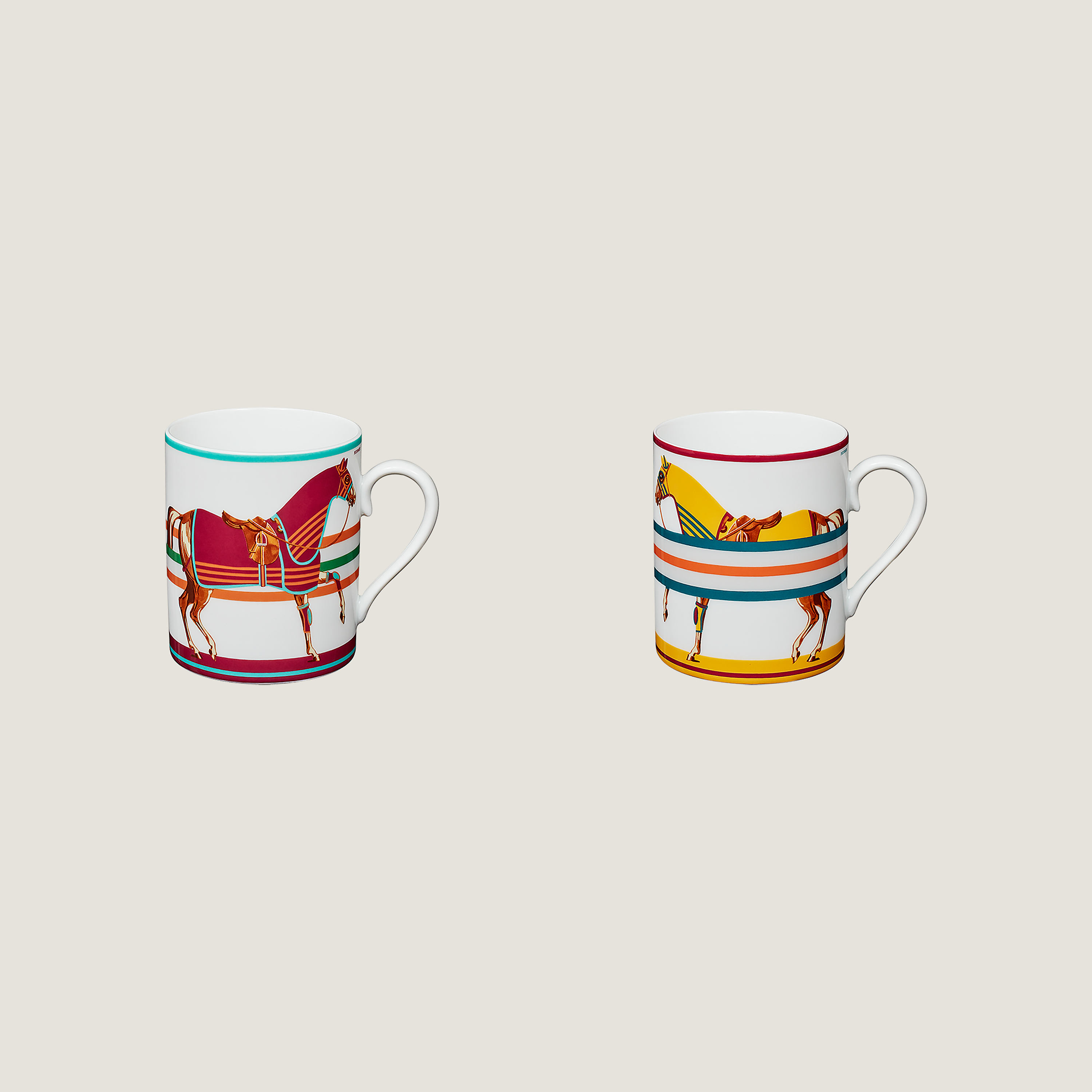 Cheval a la Couverture set of 2 mugs