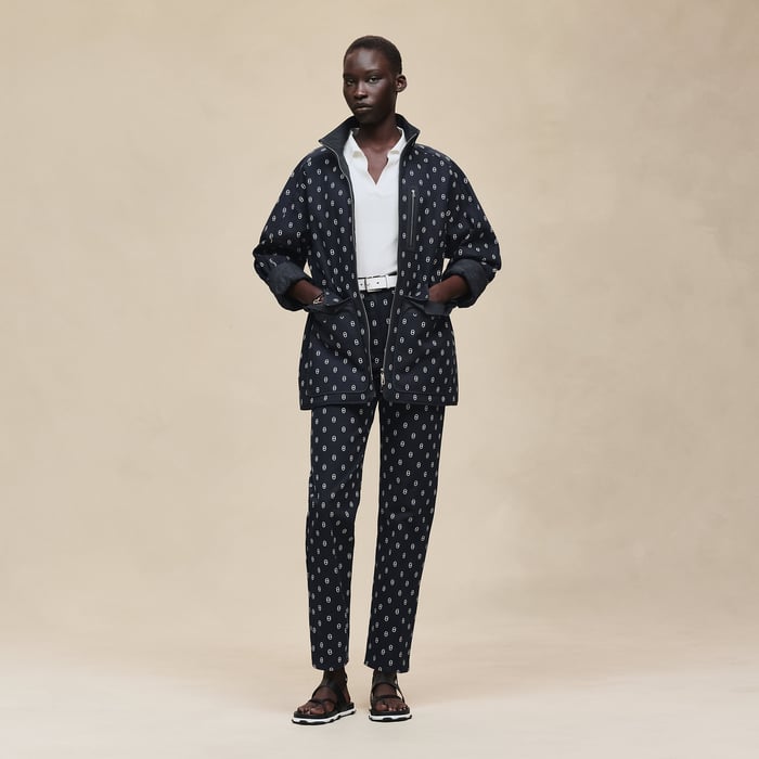 Bleu Marine "Chaine d'Ancre" Reversible Short Coat