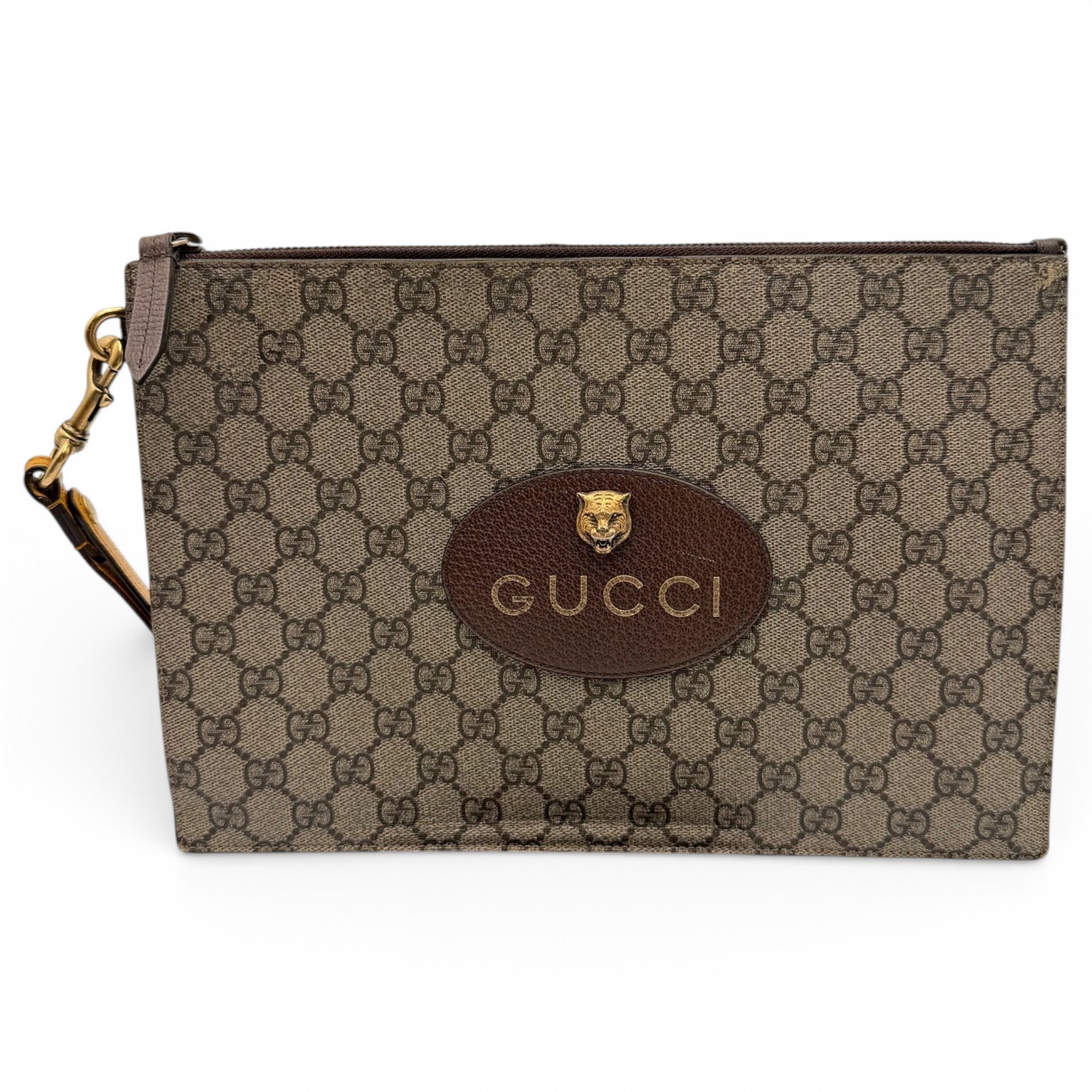 Leather clutch bag