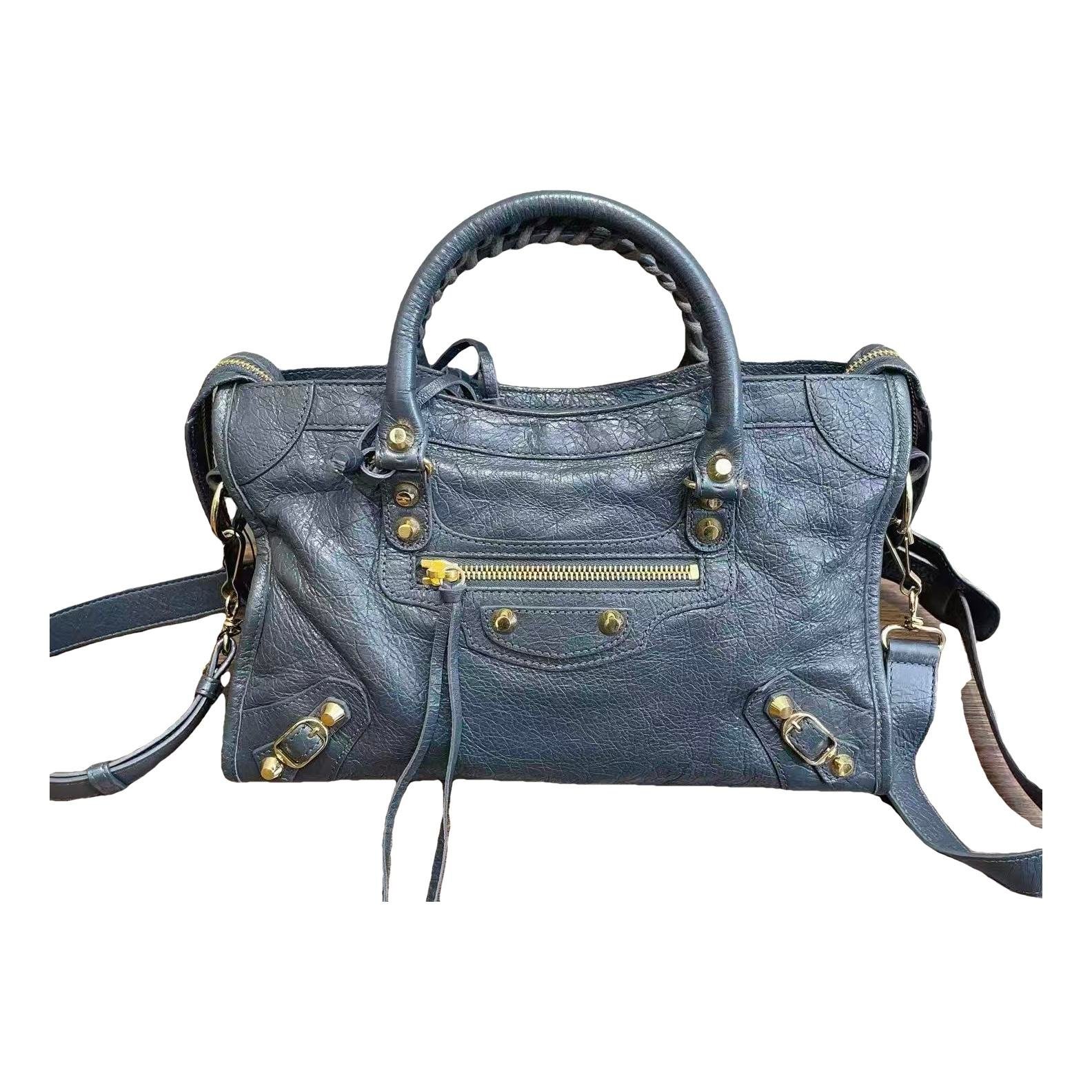 City leather handbag