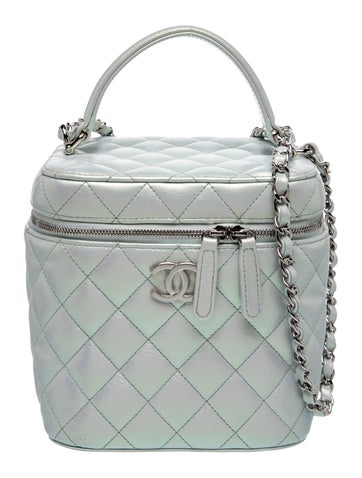Quilted Iridescent CC Top Handle Vanity Case