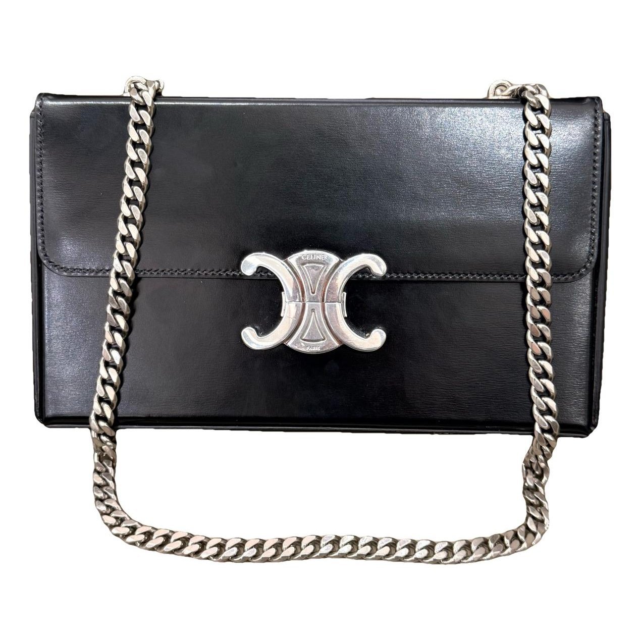 Triomphe chain leather crossbody bag