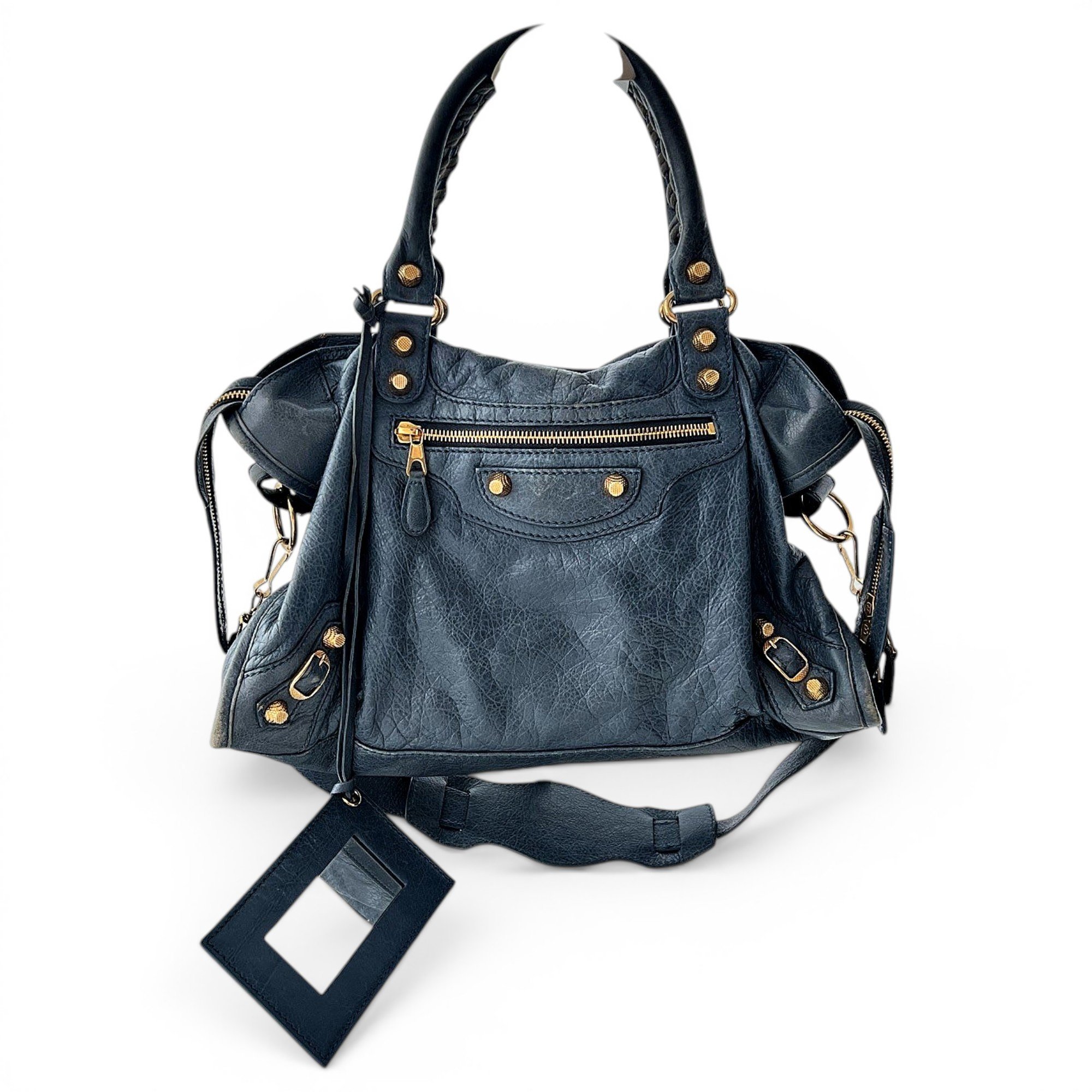 City leather handbag