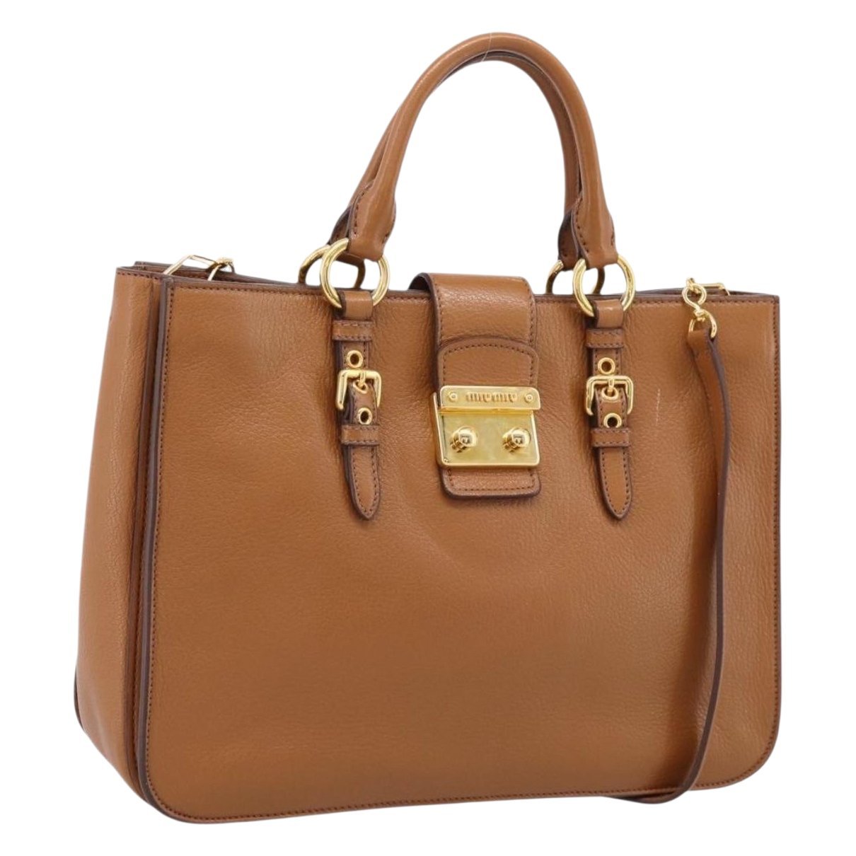 Madras leather tote