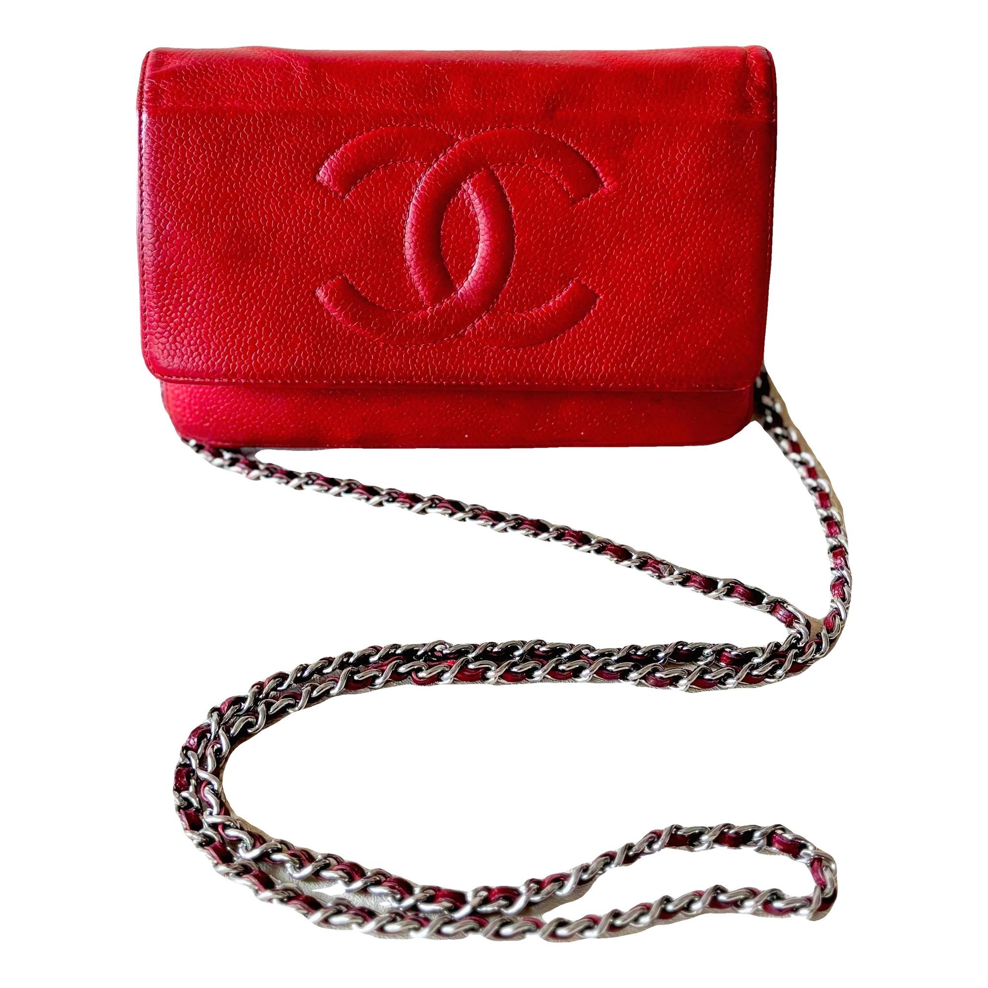 Wallet On Chain leather handbag