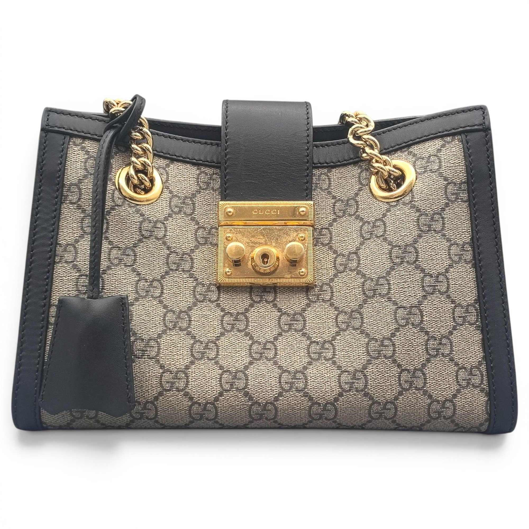 Padlock leather handbag