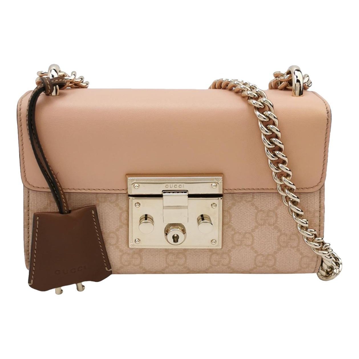 Padlock leather handbag