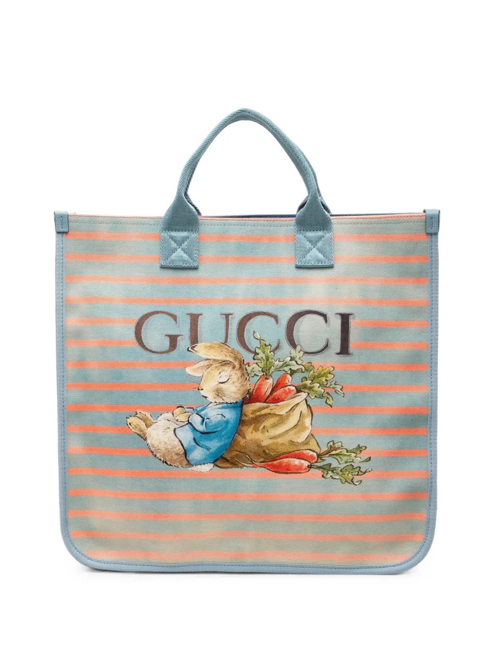 2016-2026 Childrens Striped Canvas Peter Rabbit tote bag