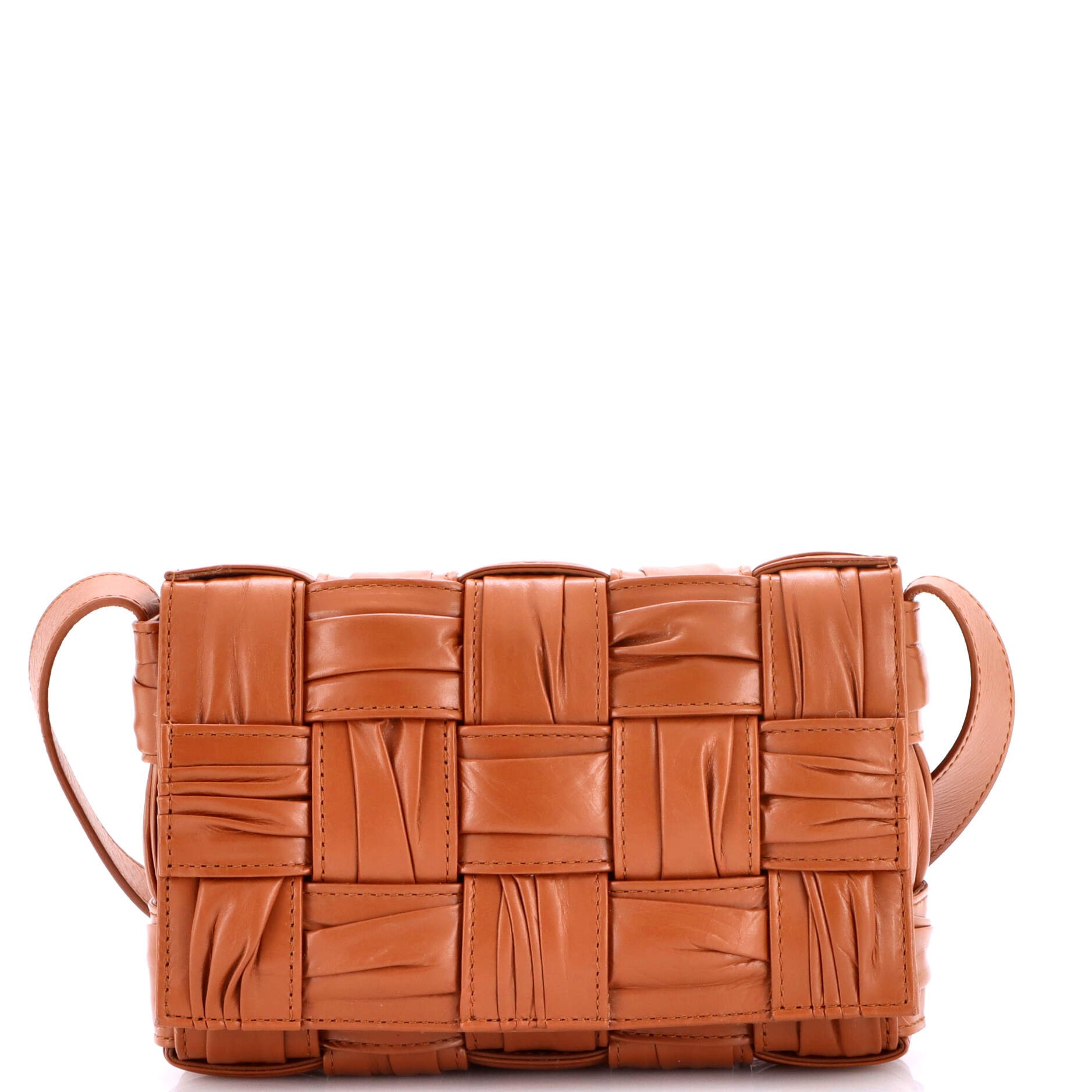 Cassette Crossbody Bag Maxi Intrecciato Plisse Leather