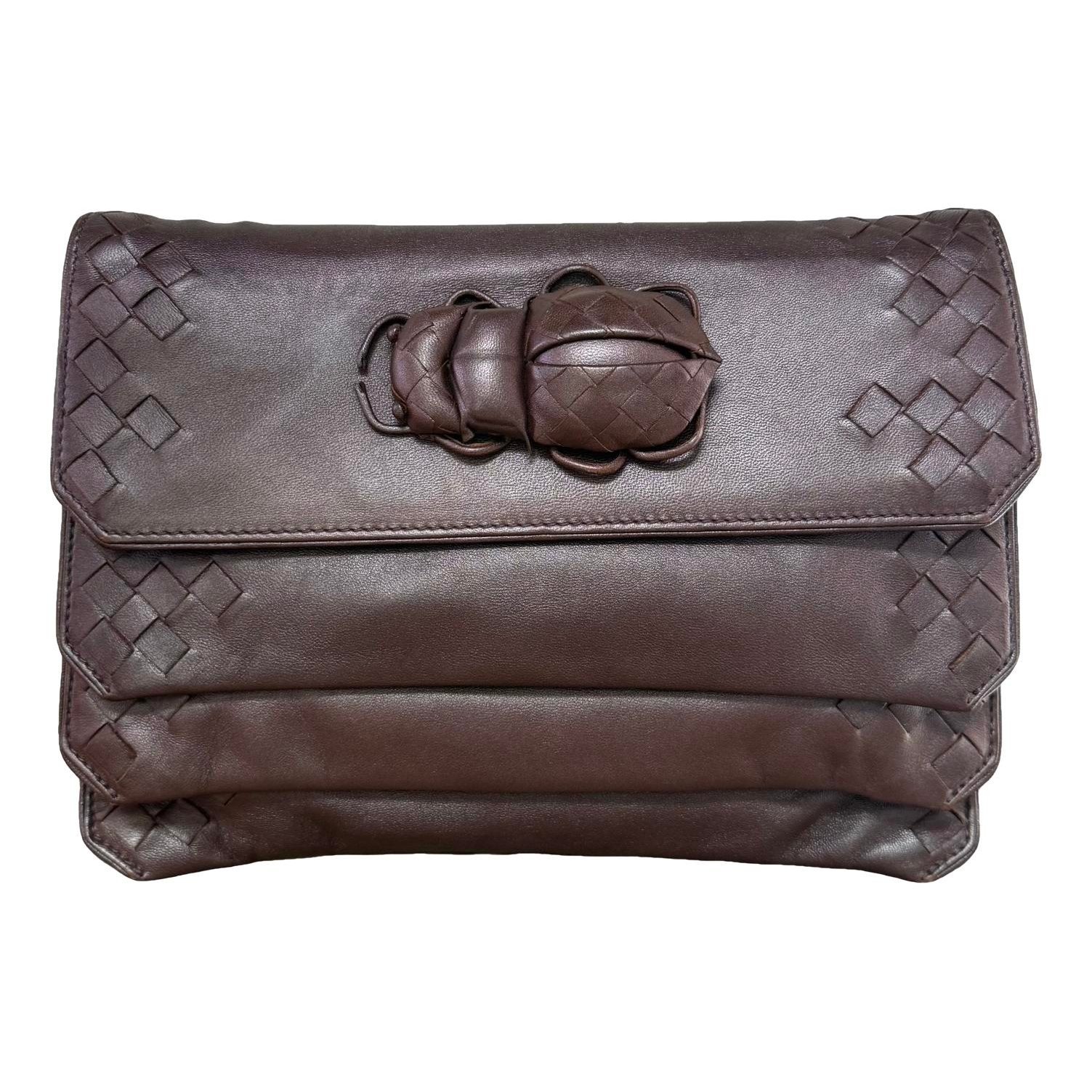 Leather clutch bag