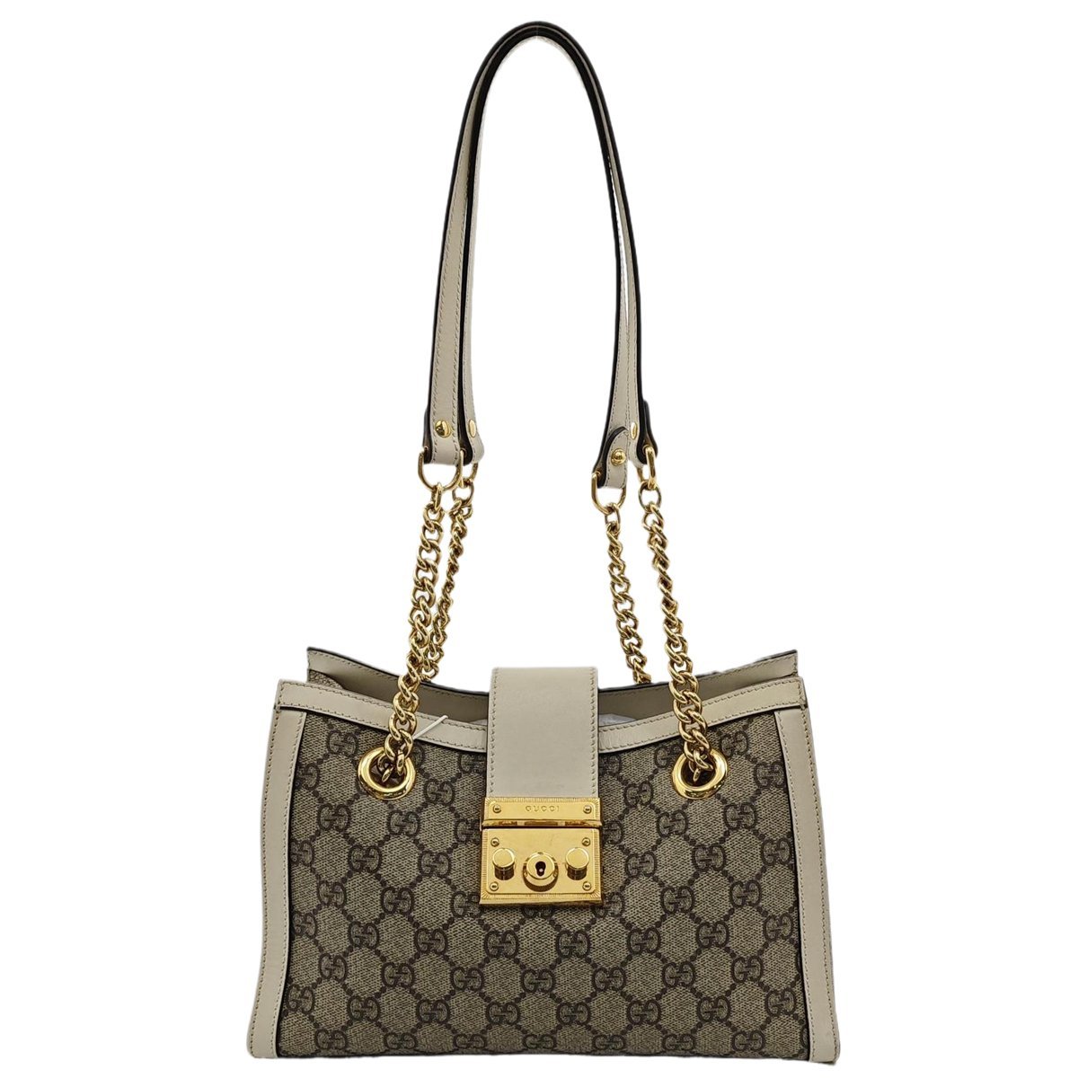 Padlock leather handbag