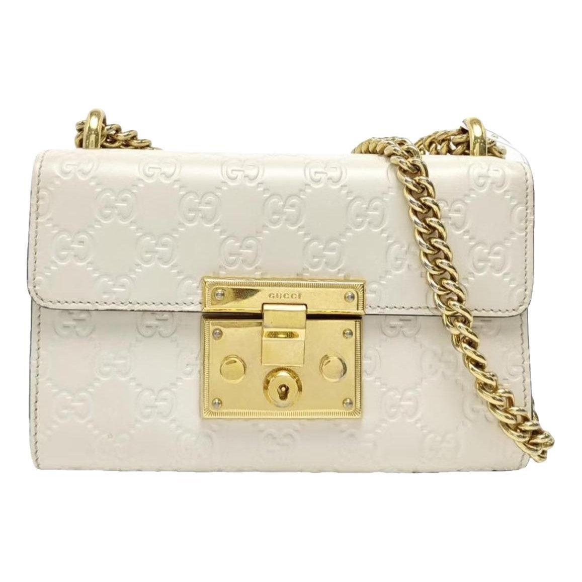 Padlock leather handbag