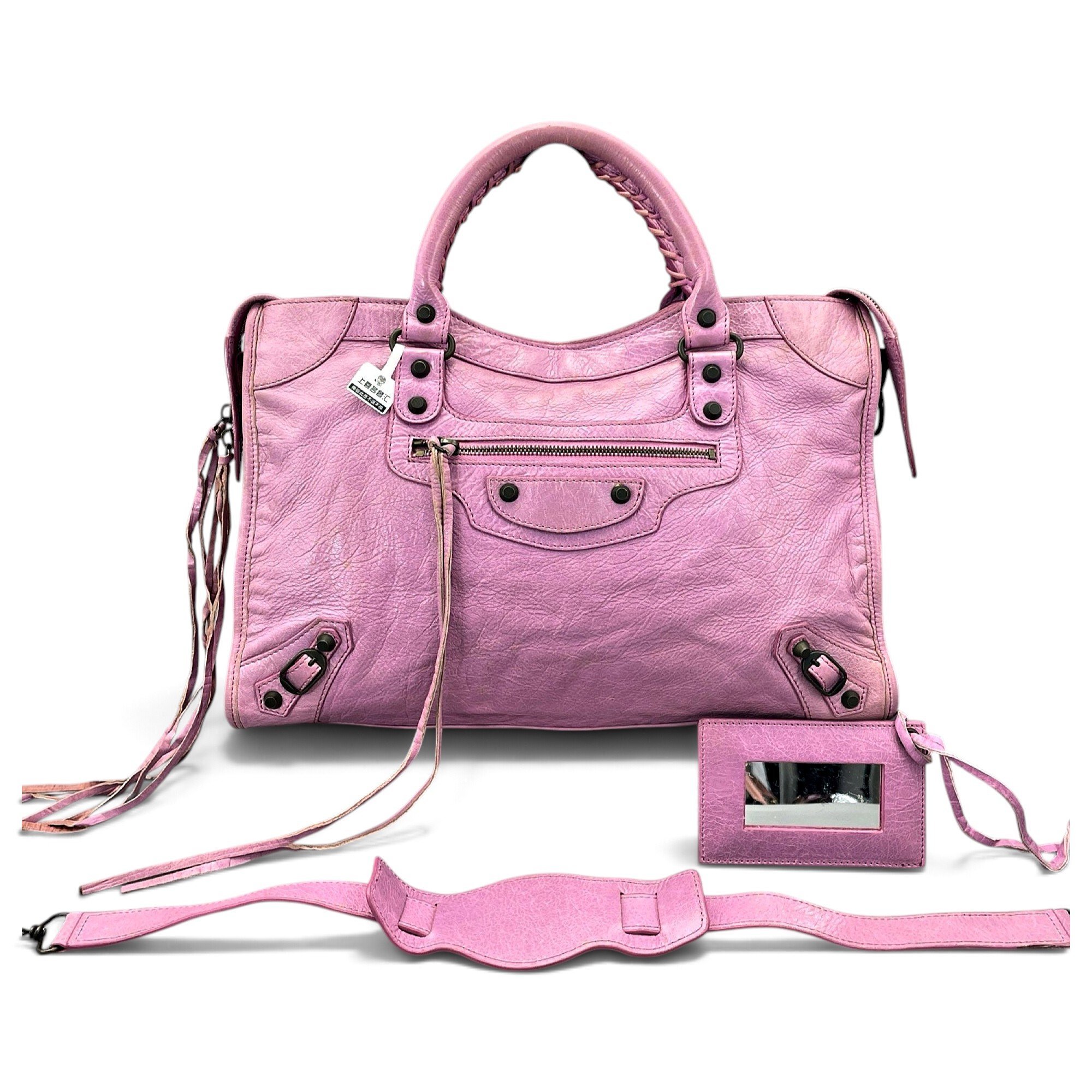 City leather handbag