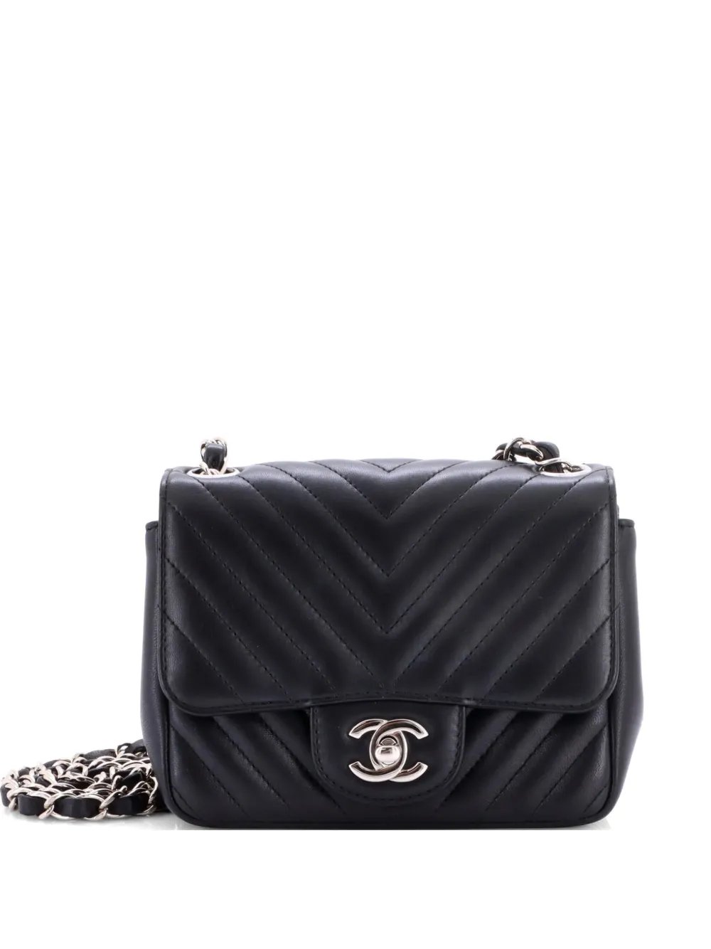 Square Classic Single Flap Bag Chevron Lambskin Mini crossbody bag
