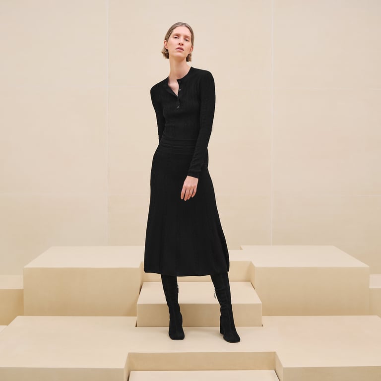 Buttoned tailored long dress