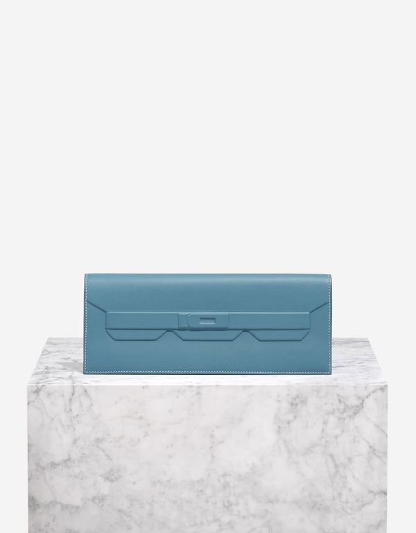 Hermes 
		Birkin Shadow Cut Clutch Swift New Bleu Jean