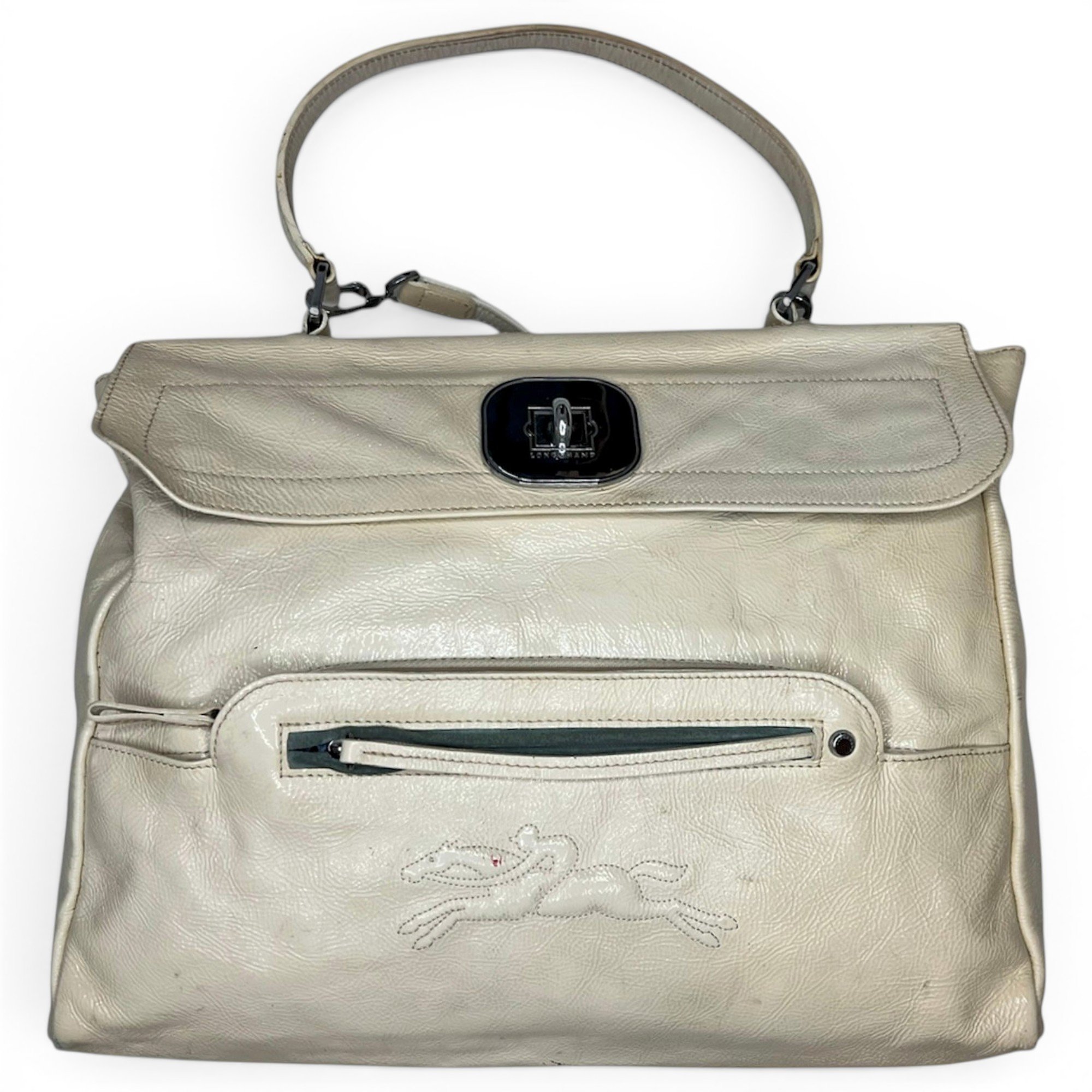Patent leather handbag