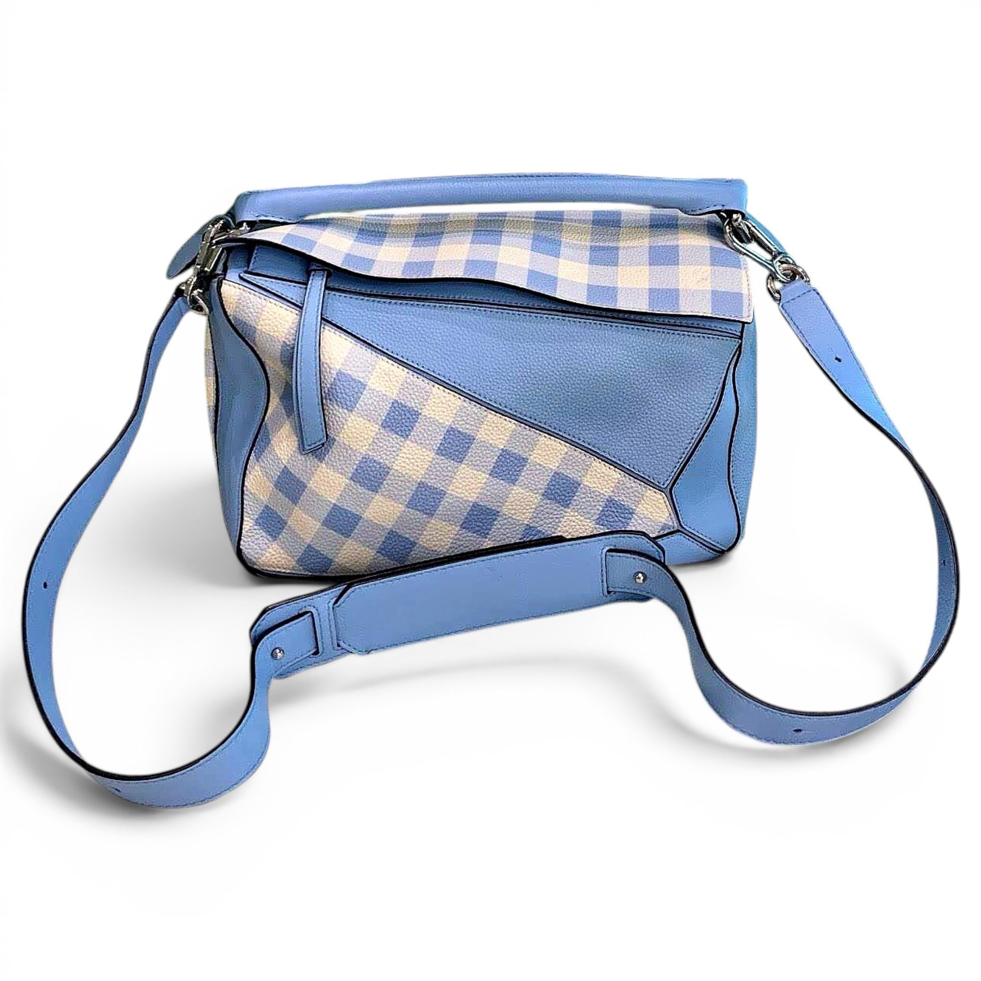 Puzzle leather handbag