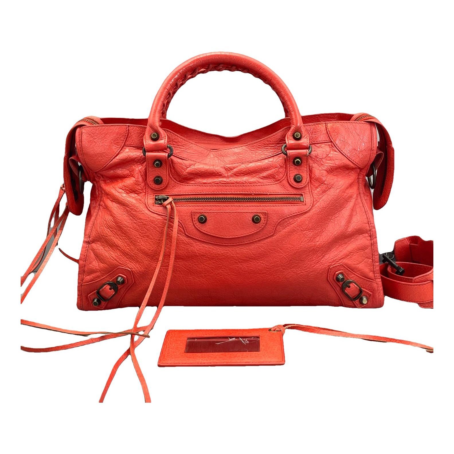City leather handbag