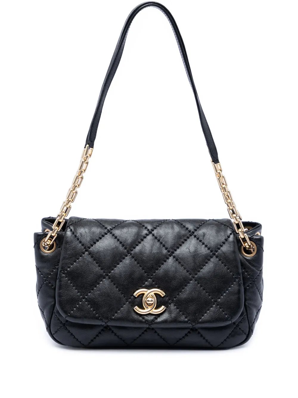 2010-2011 Quilted Calfskin Stitch Retro Chain Accordion Flap shoulder bag