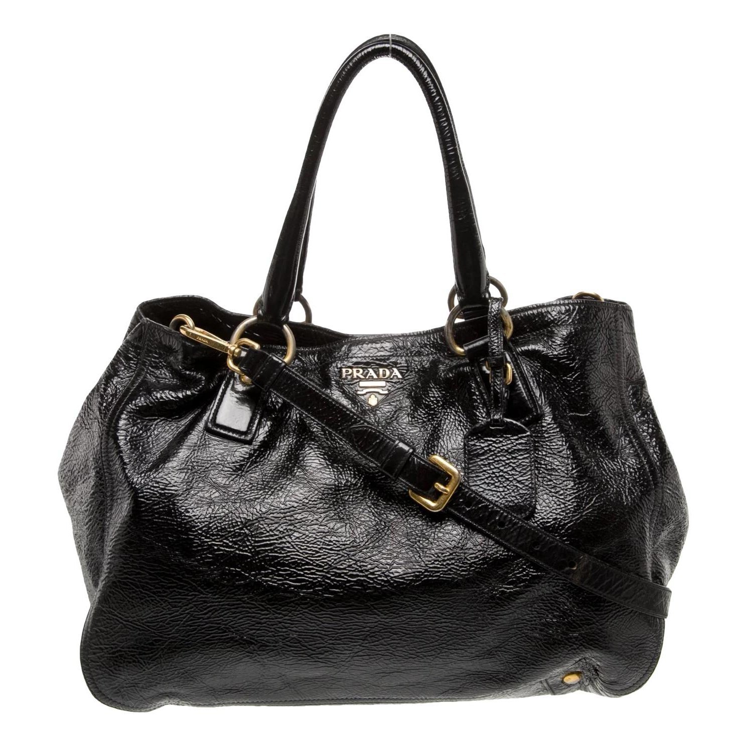 Re-Nylon patent leather crossbody bag