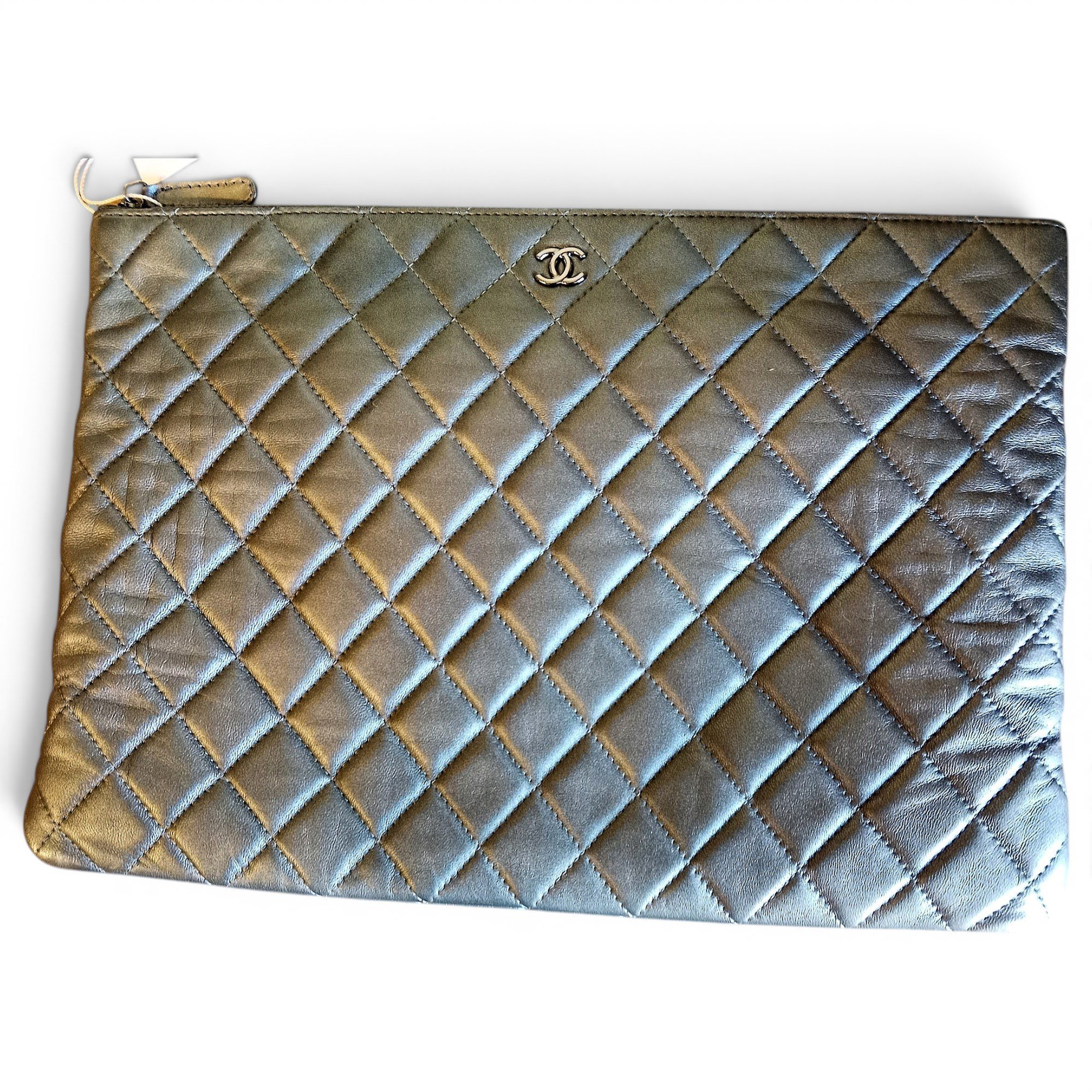 Leather clutch bag