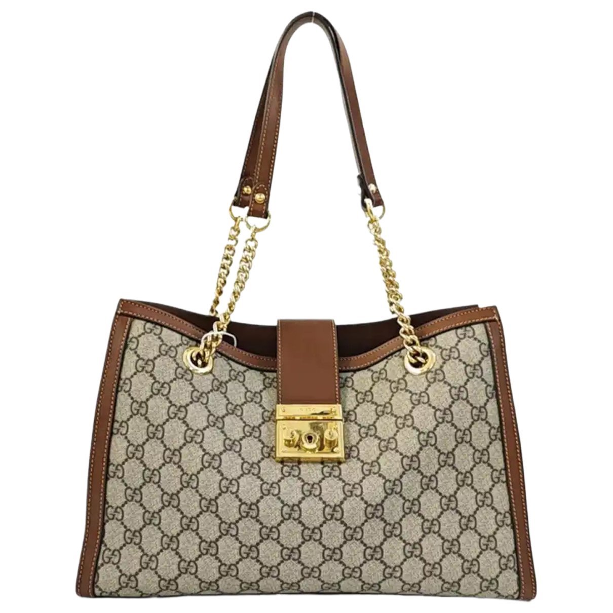 Padlock leather handbag
