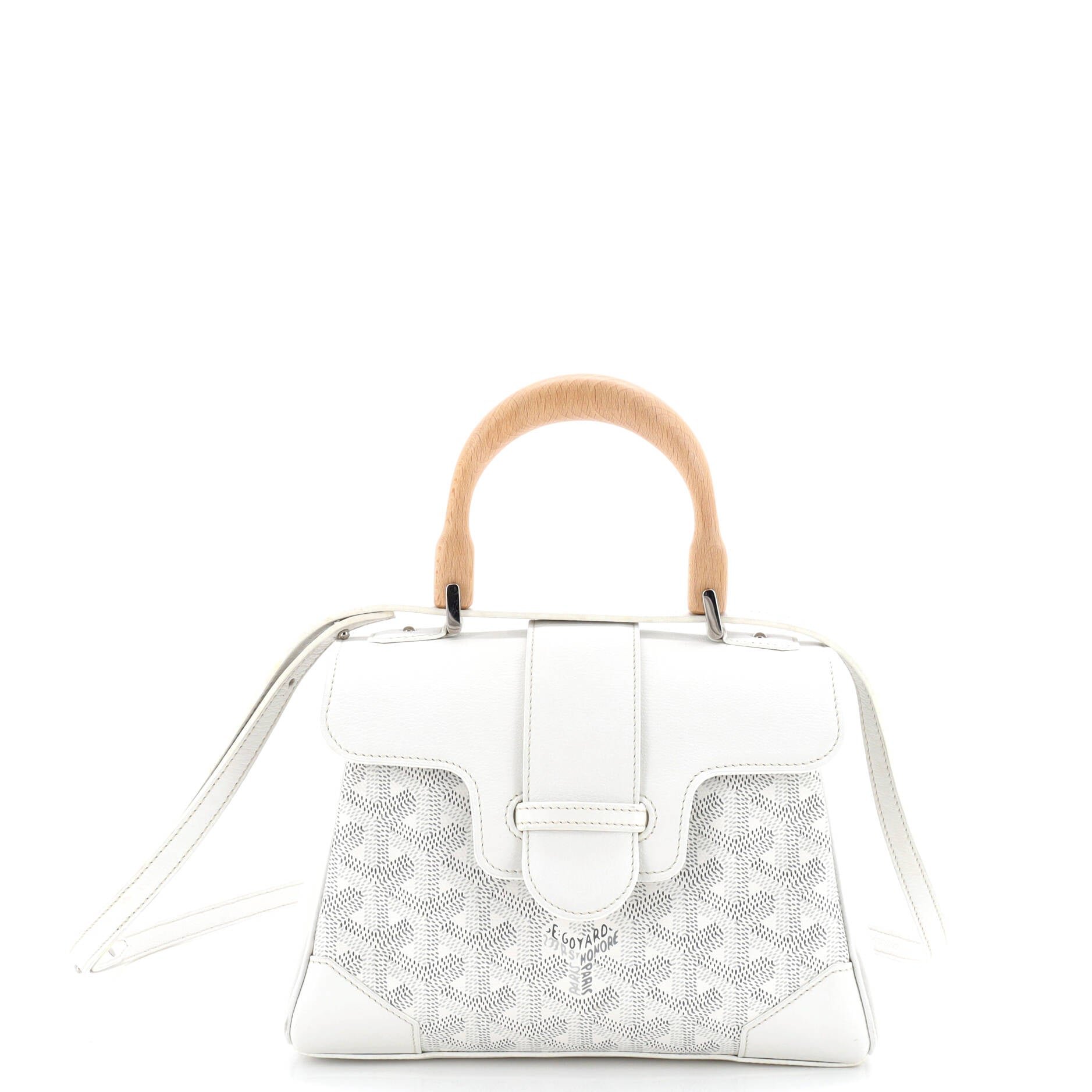 Goyard Saigon Top Handle Bag Coated Canvas with Leather Mini