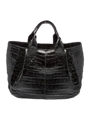 Crocodile Top Handle Bag Large
