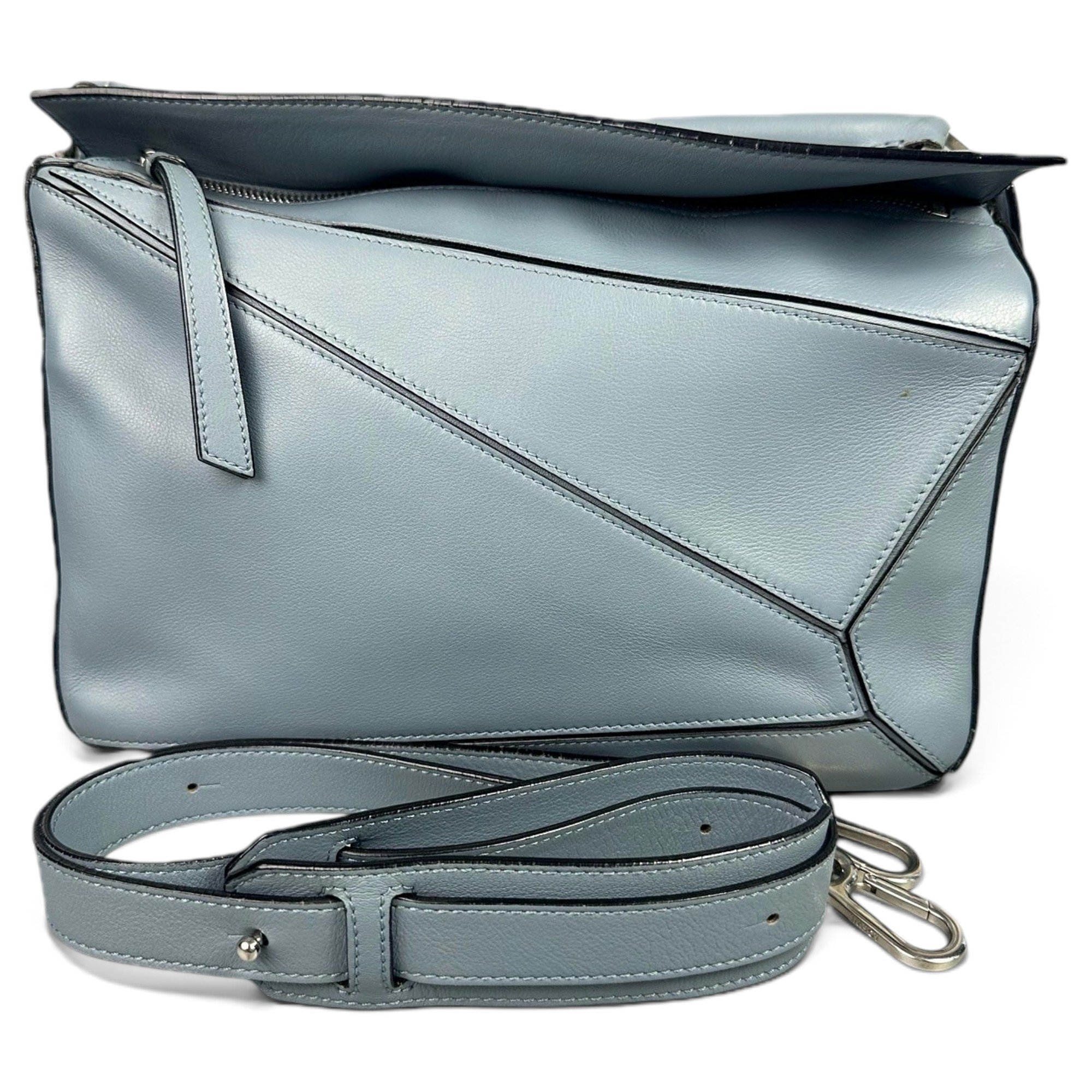 Puzzle leather handbag