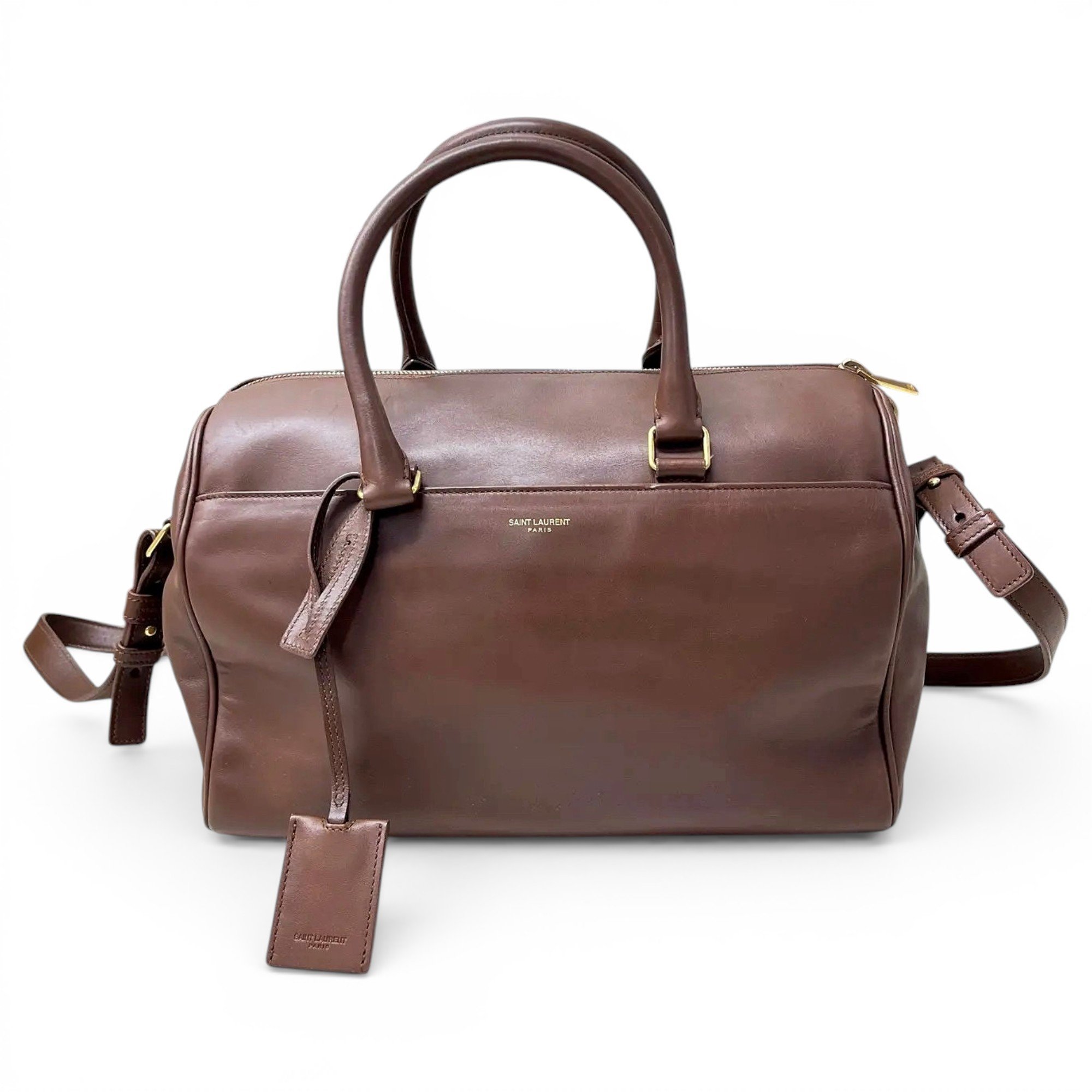 Duffle leather crossbody bag