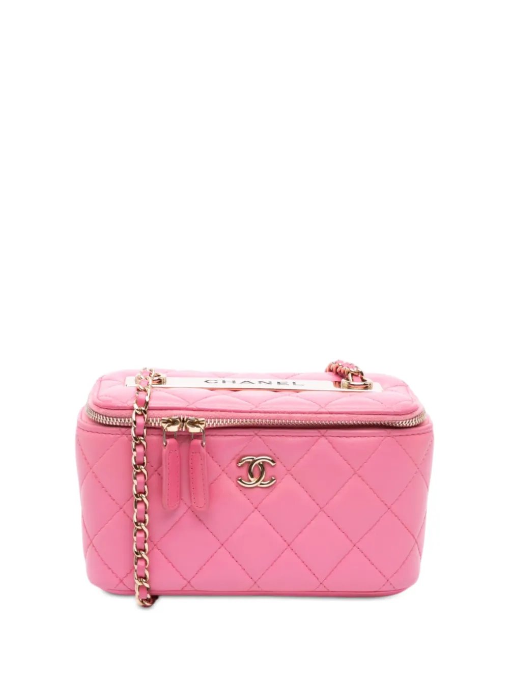 2020 Small Quilted Lambskin Trendy CC Vanity Case with Chain crossbody bag