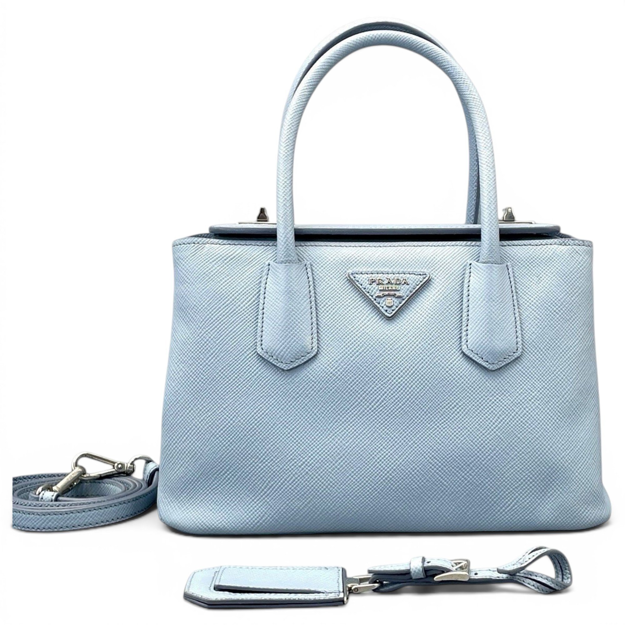 Double leather handbag
