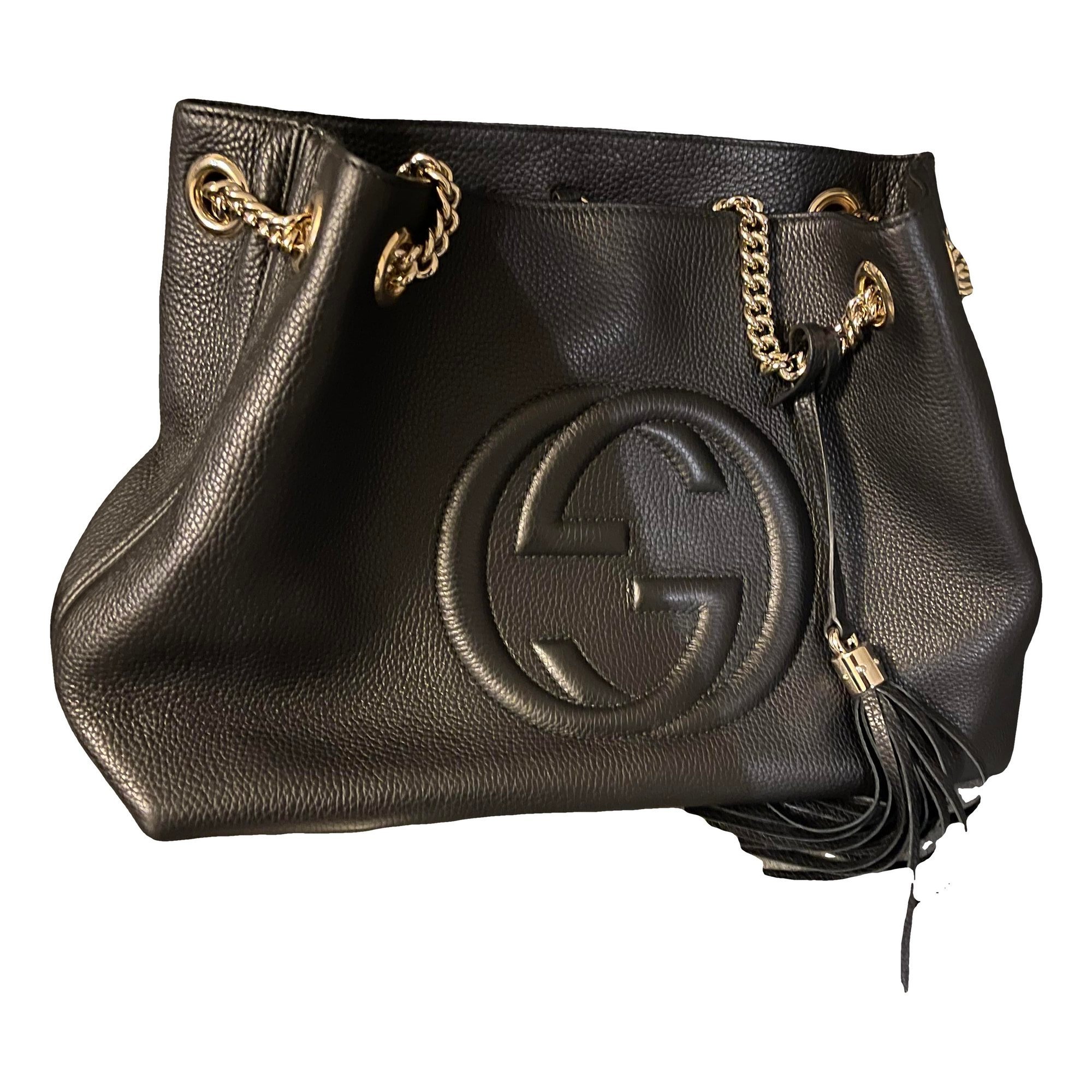 Soho Double Chain pony-style calfskin handbag