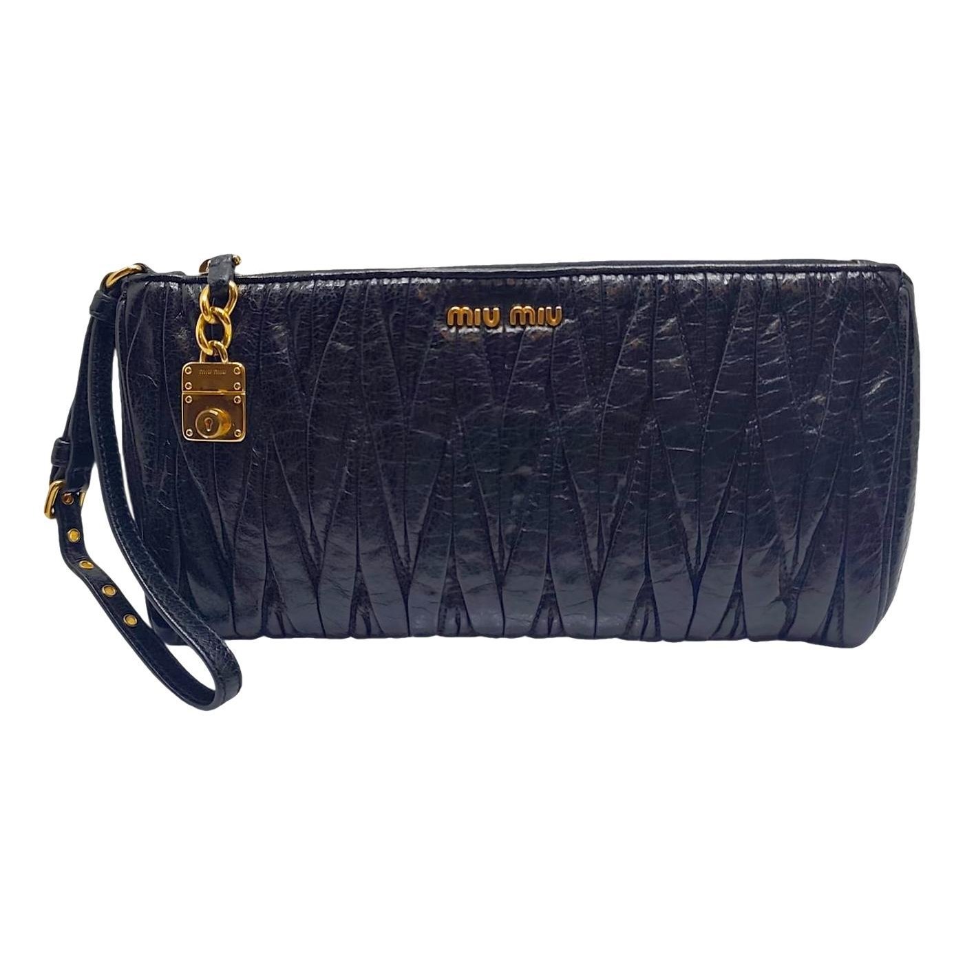 Leather clutch bag
