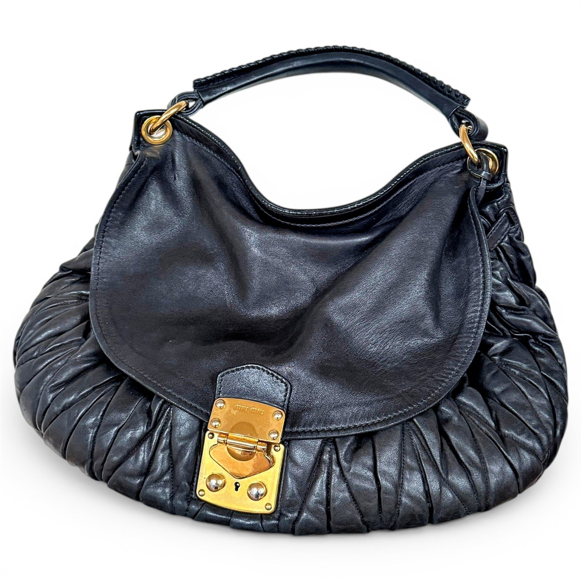 Coffer leather handbag
