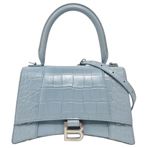 Hourglass leather handbag